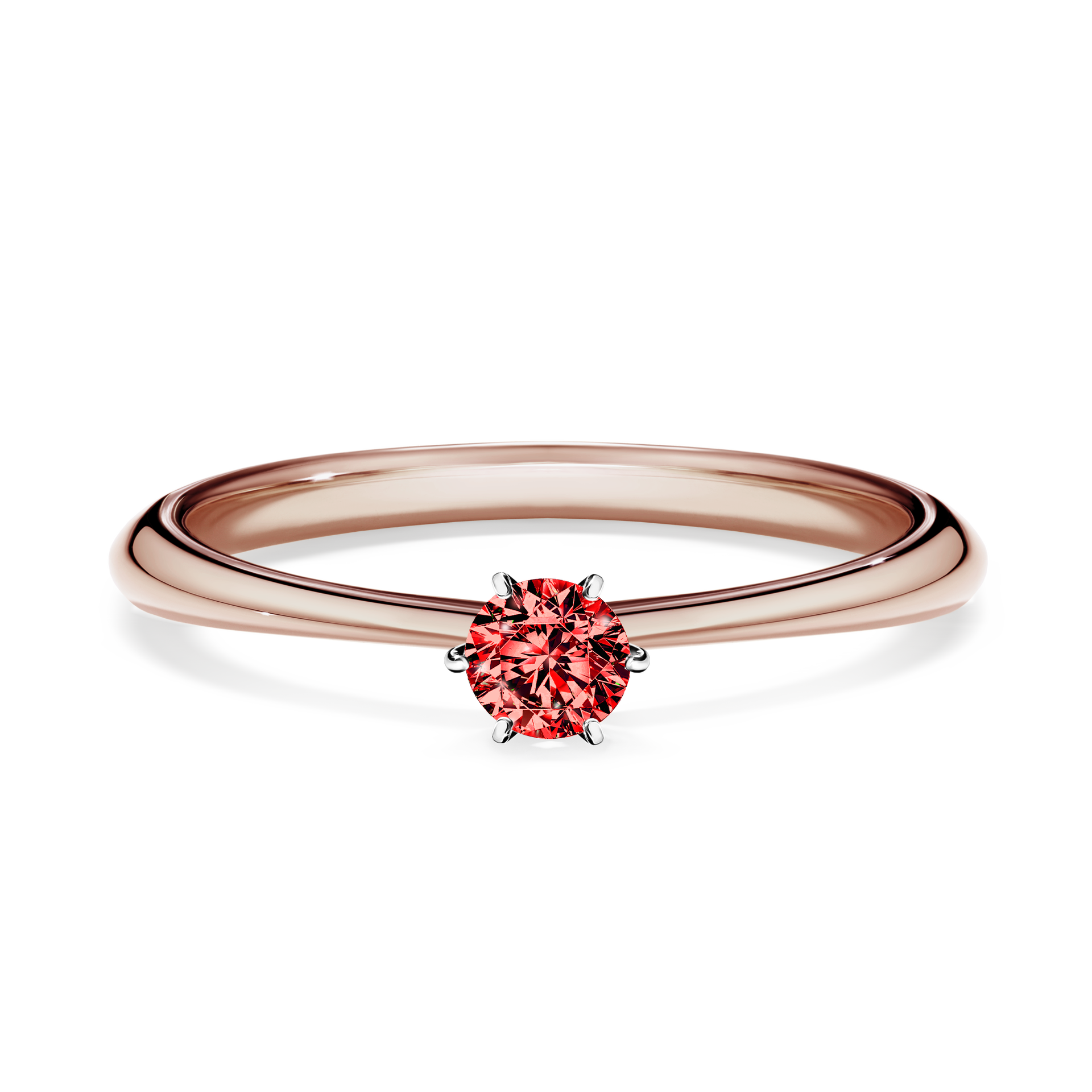 Pierścionek zaręczynowy My Love z różowego złota z czerwonym diamentem 0,17CT