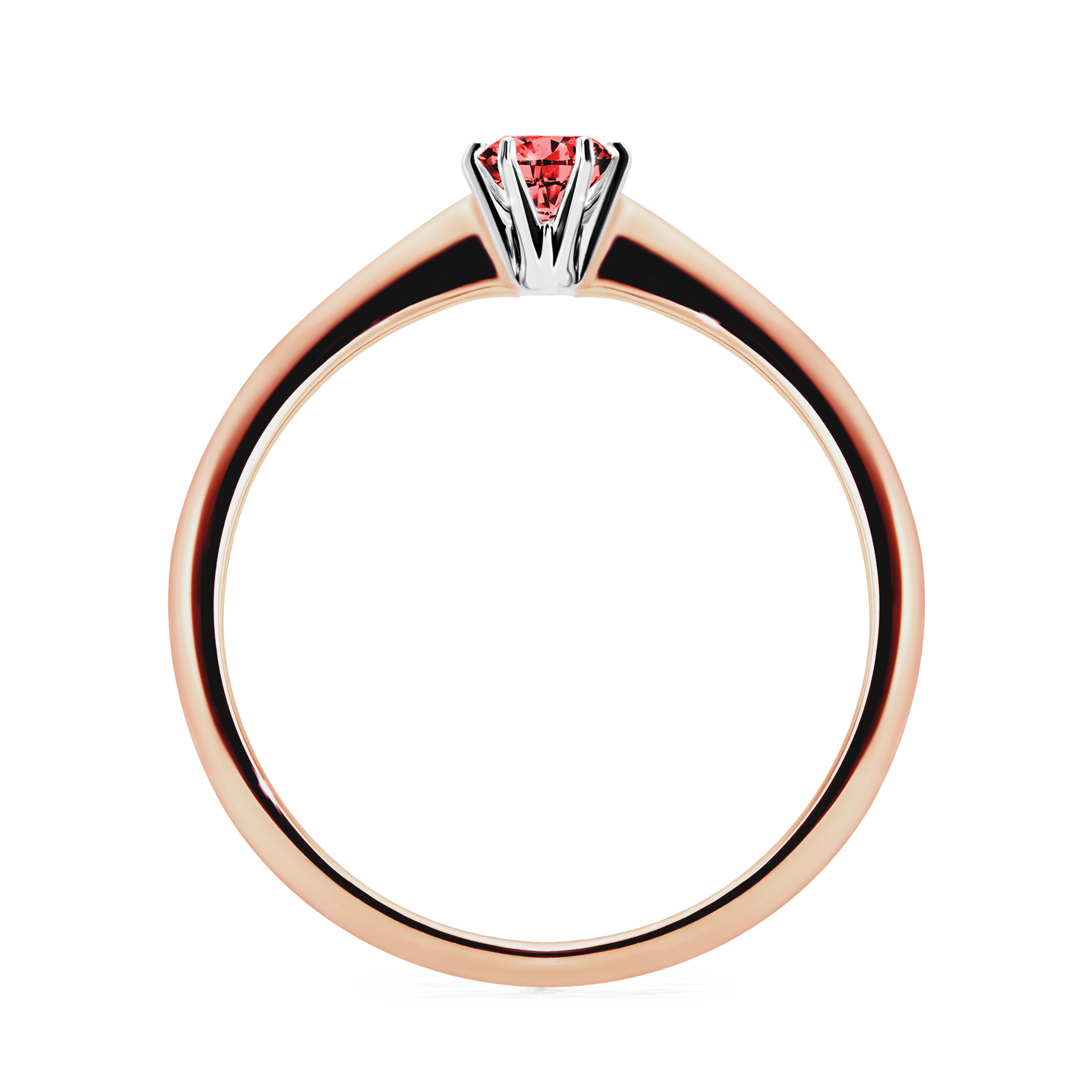 Pierścionek zaręczynowy My Love z różowego złota z czerwonym diamentem 0,17CT