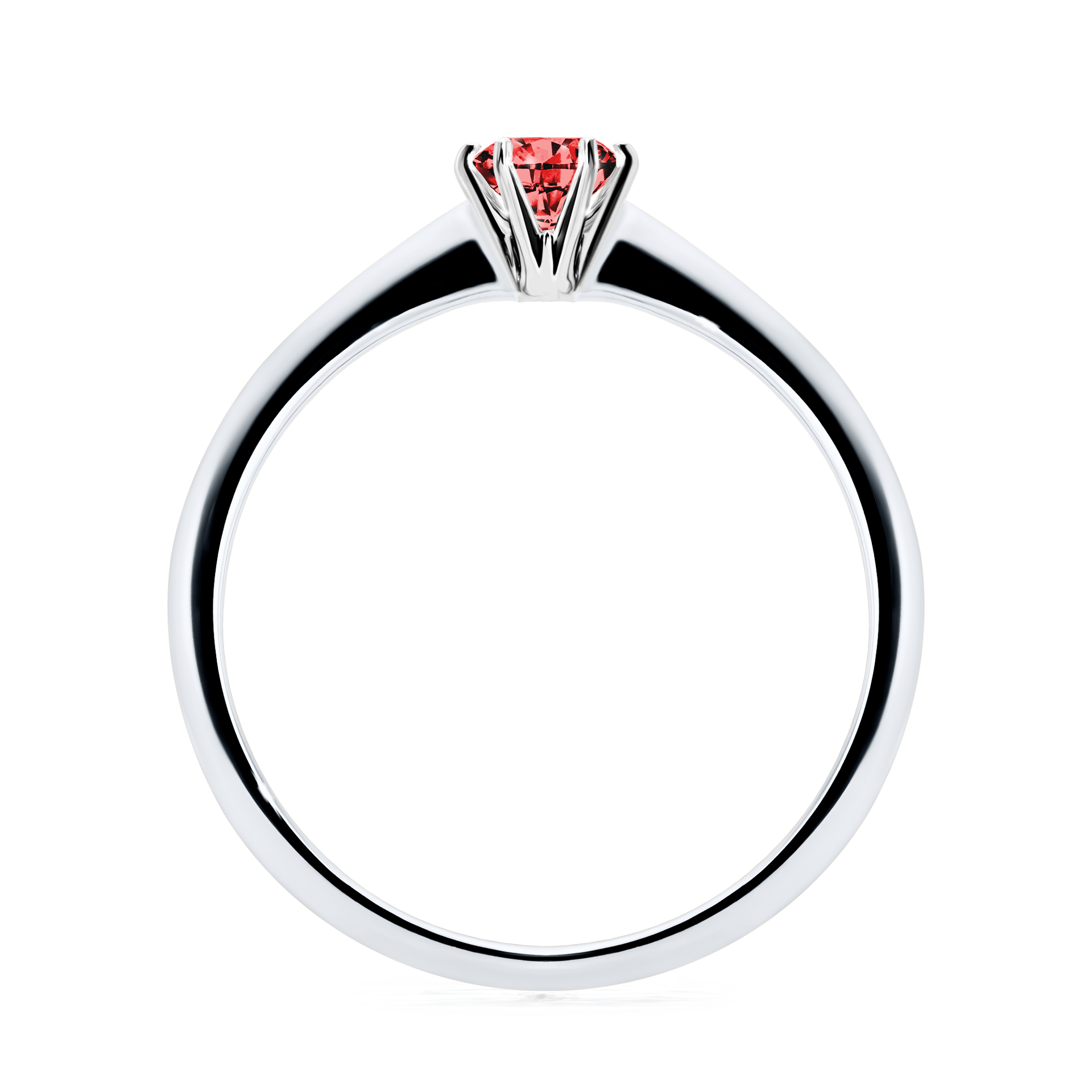 Pierścionek zaręczynowy My Love z białego złota z czerwonym diamentem 0,25CT