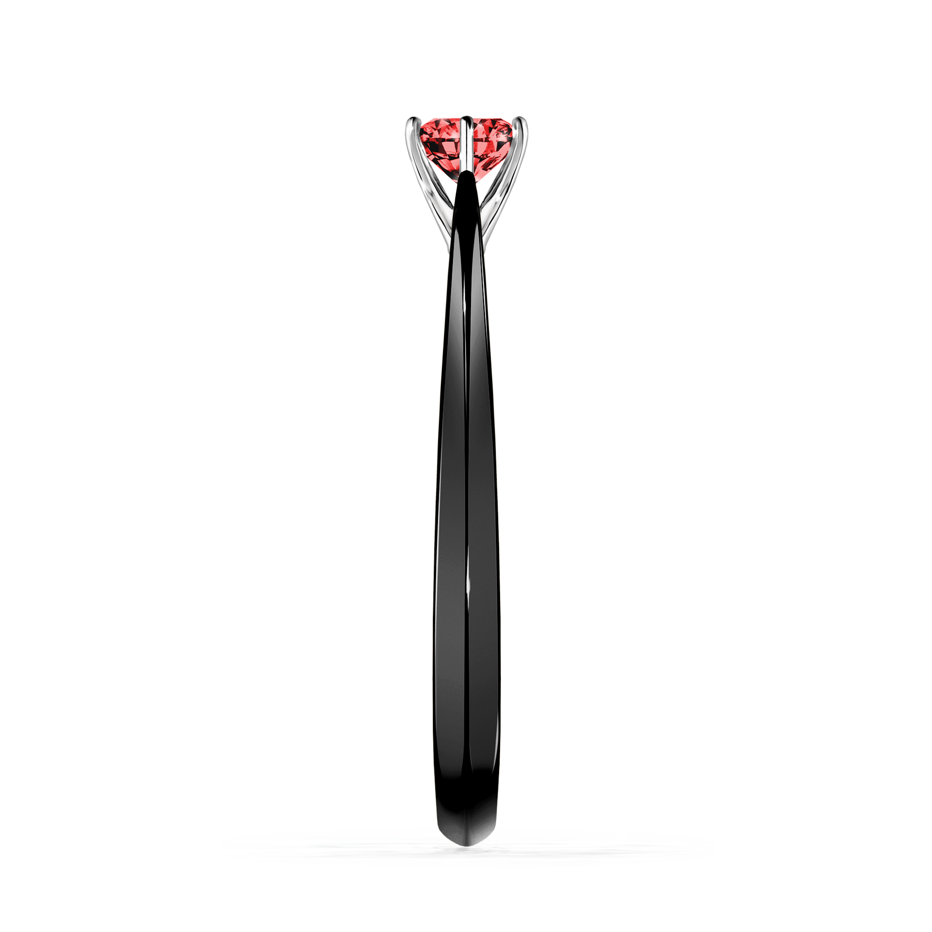 Pierścionek zaręczynowy My Love z czarnego złota z czerwonym diamentem 0,25CT