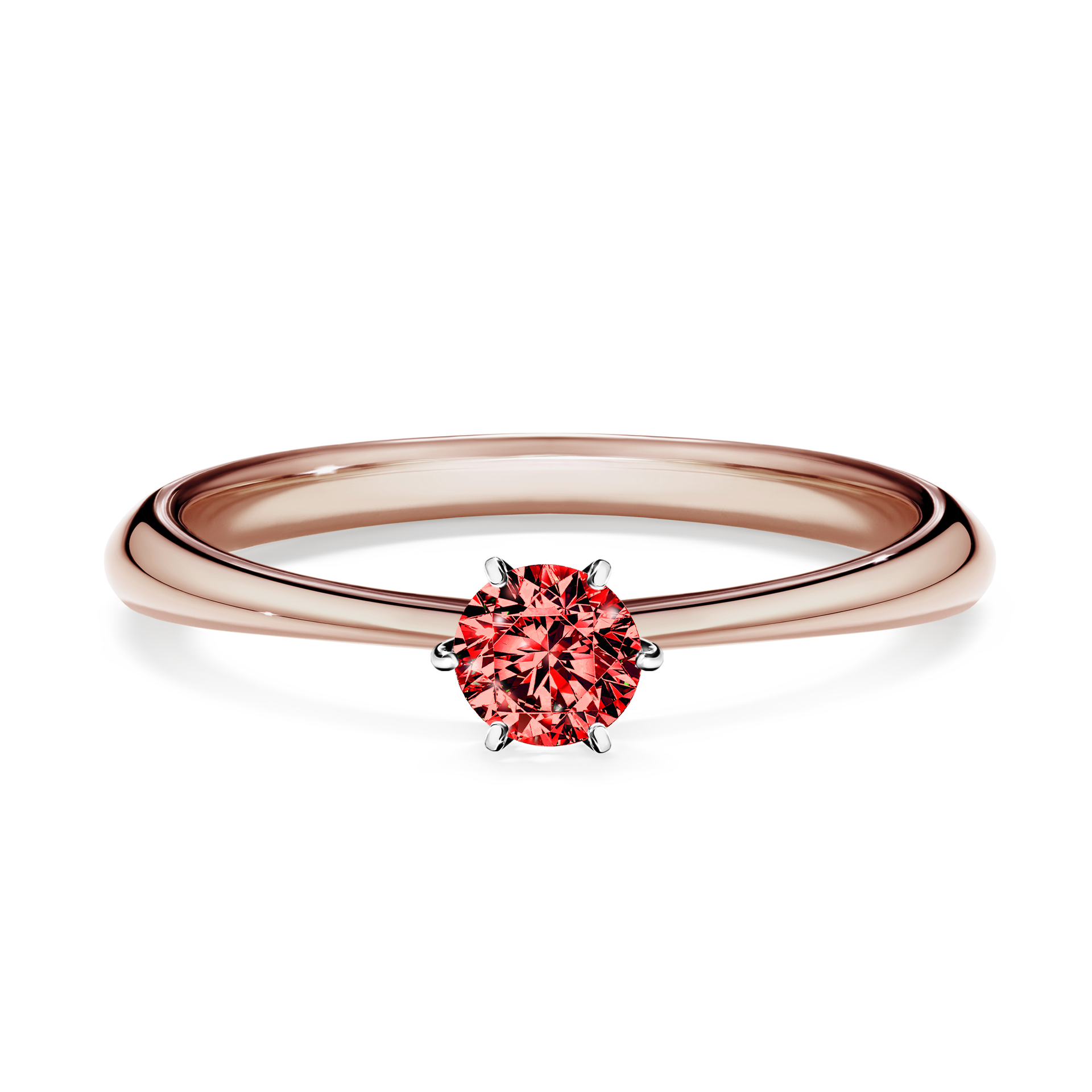 Pierścionek zaręczynowy My Love z różowego złota z czerwonym diamentem 0,25CT