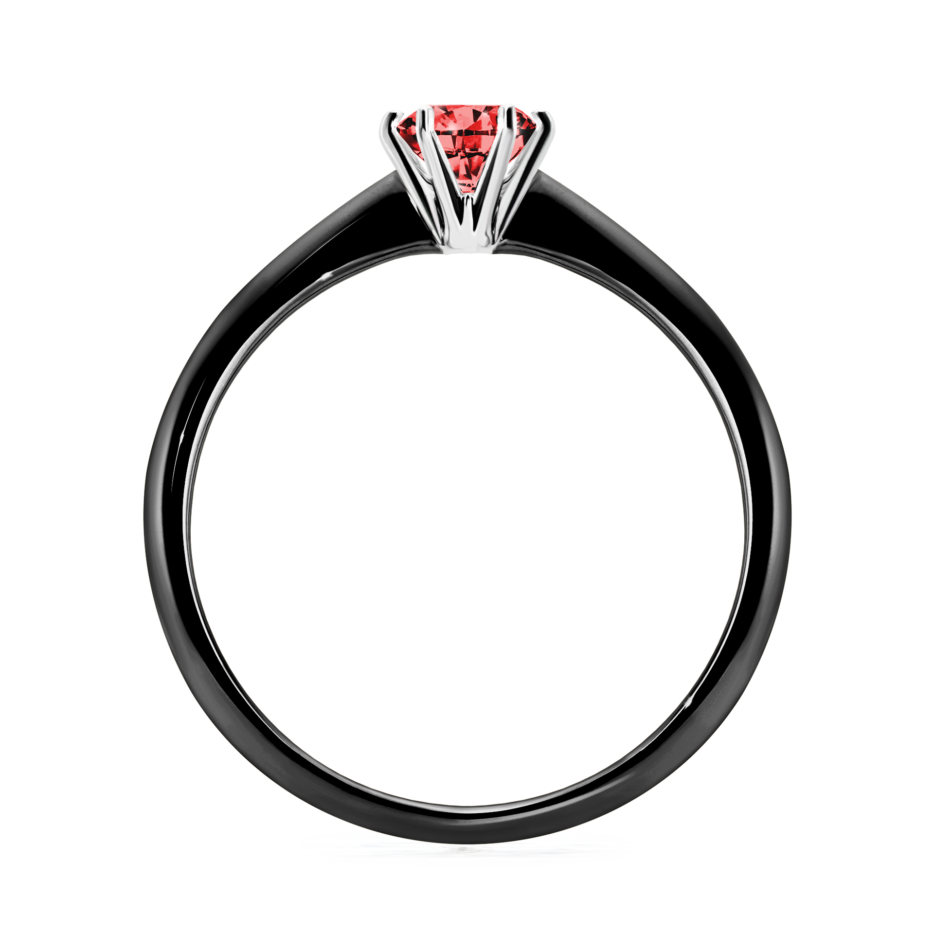 Pierścionek zaręczynowy My Love z czarnego złota z czerwonym diamentem 0,30CT
