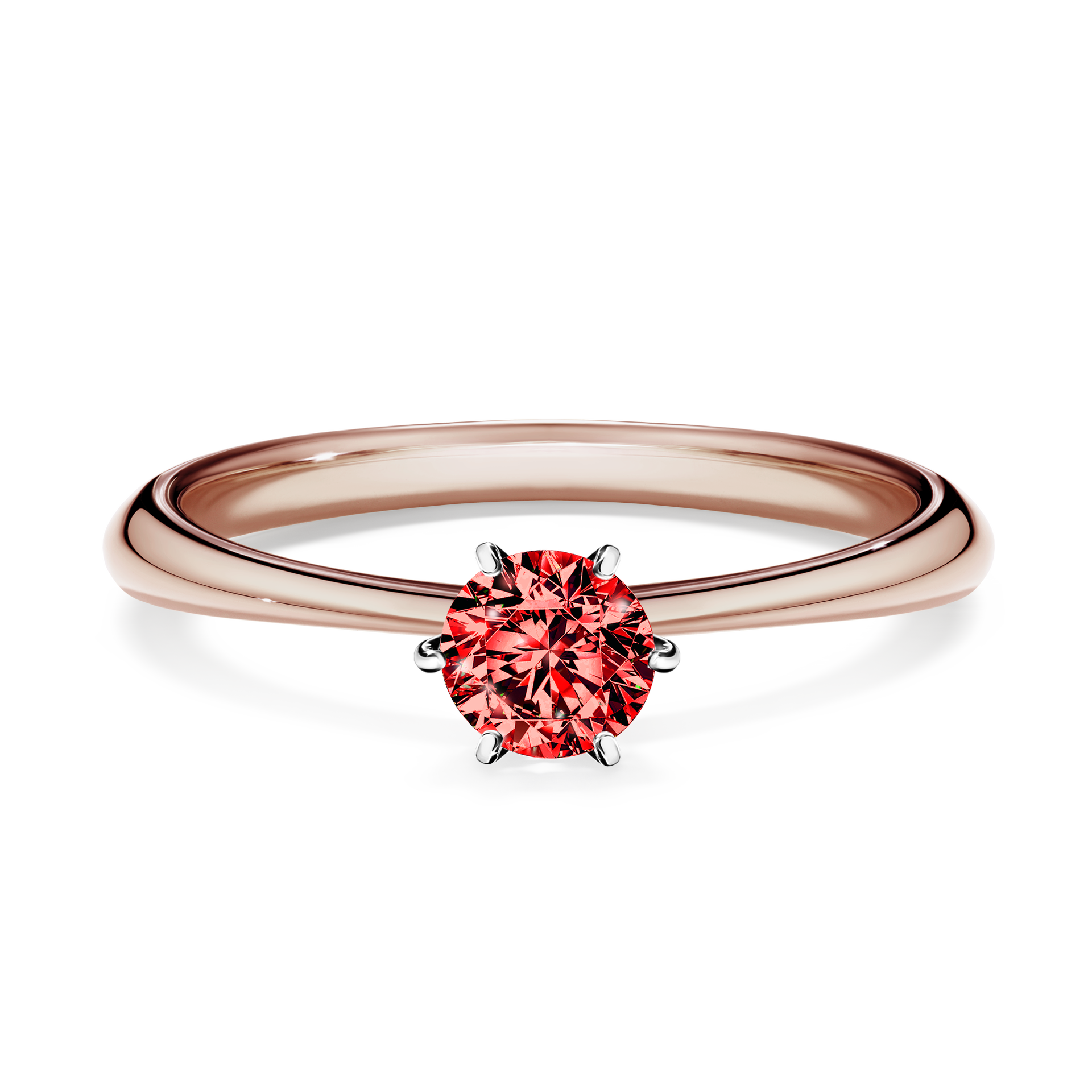 Pierścionek zaręczynowy My Love z różowego złota z czerwonym diamentem 0,30CT