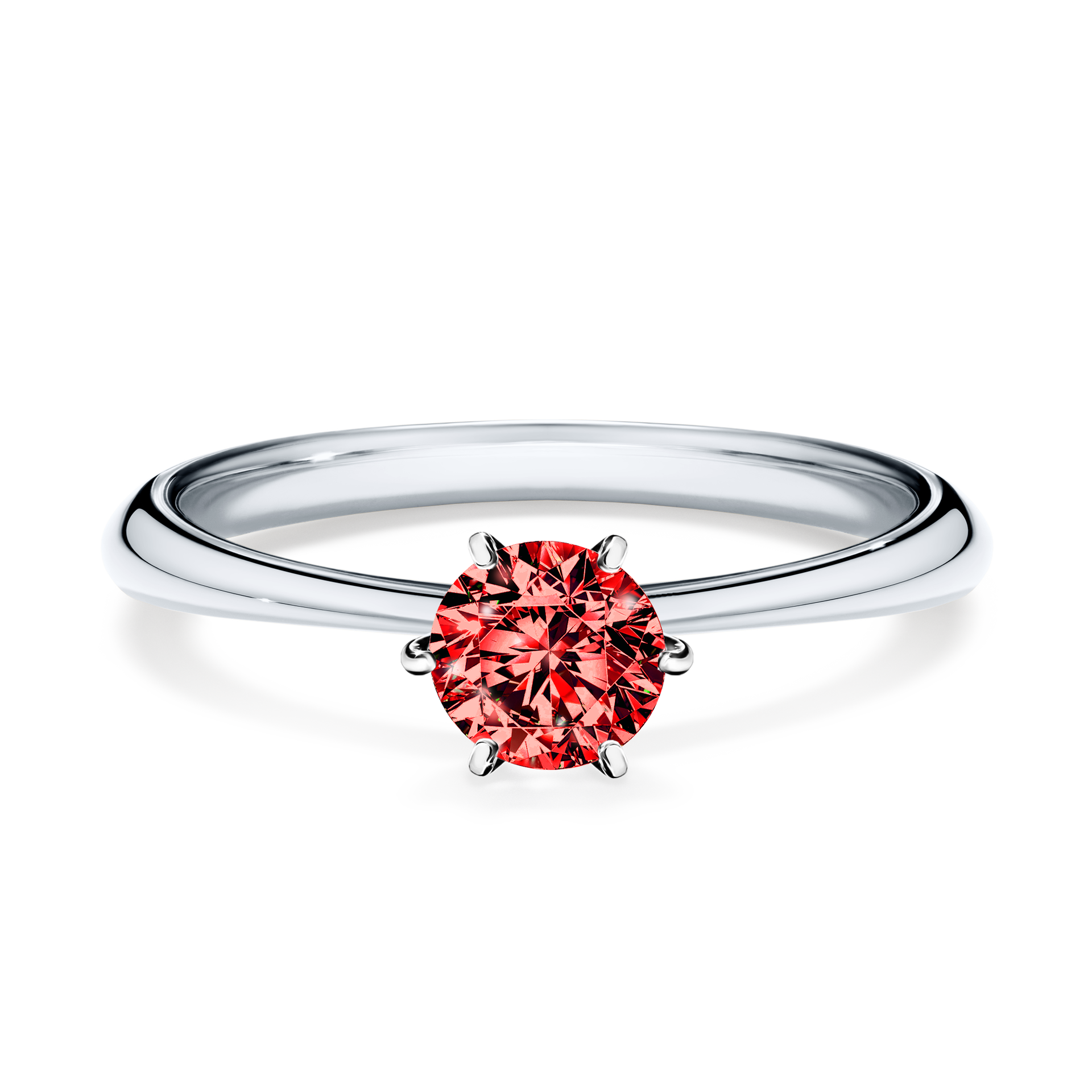 Pierścionek zaręczynowy My Love z białego złota z czerwonym diamentem 0,50CT