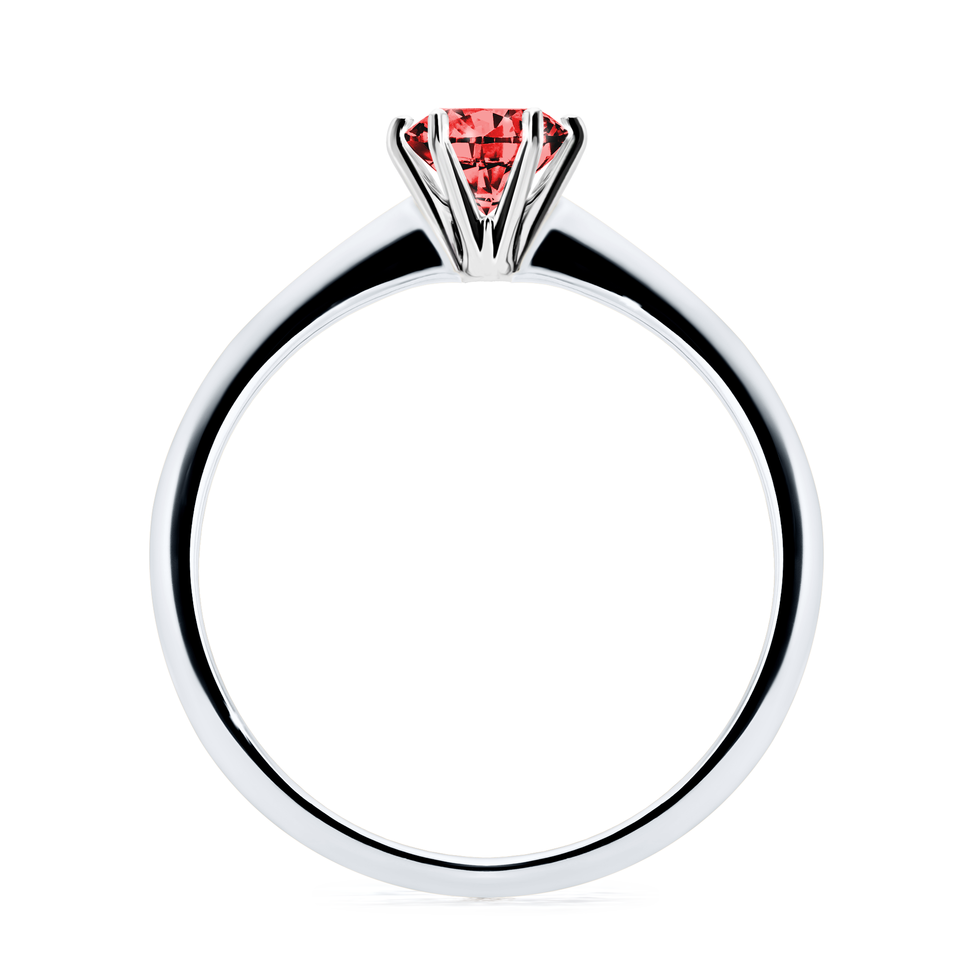 Pierścionek zaręczynowy My Love z białego złota z czerwonym diamentem 0,50CT