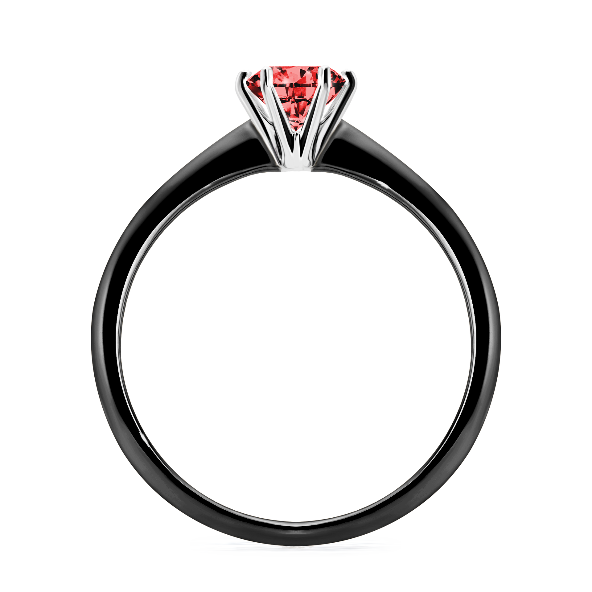 Pierścionek zaręczynowy My Love z czarnego złota z czerwonym diamentem 0,50CT