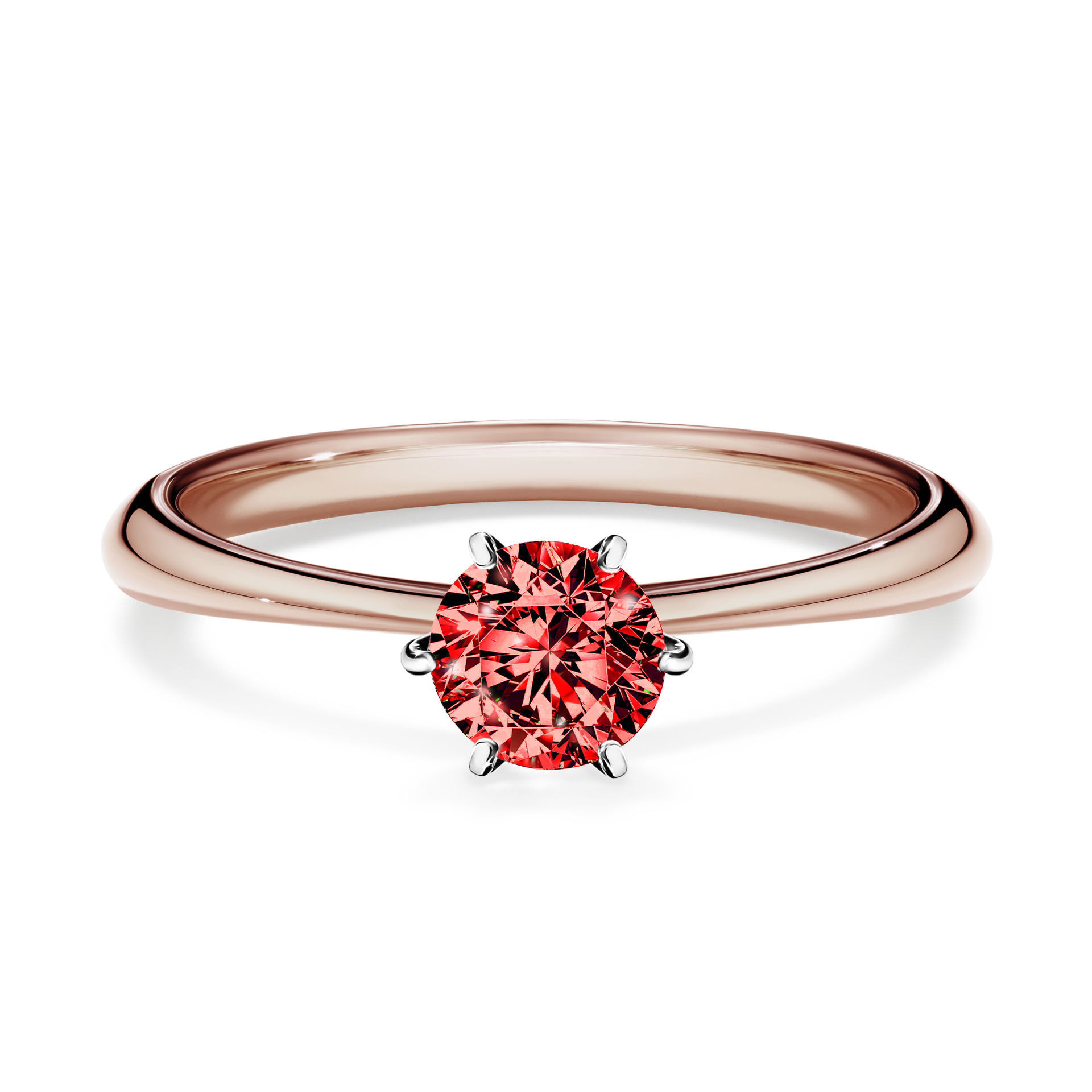 Pierścionek zaręczynowy My Love z różowego złota z czerwonym diamentem 0,50CT