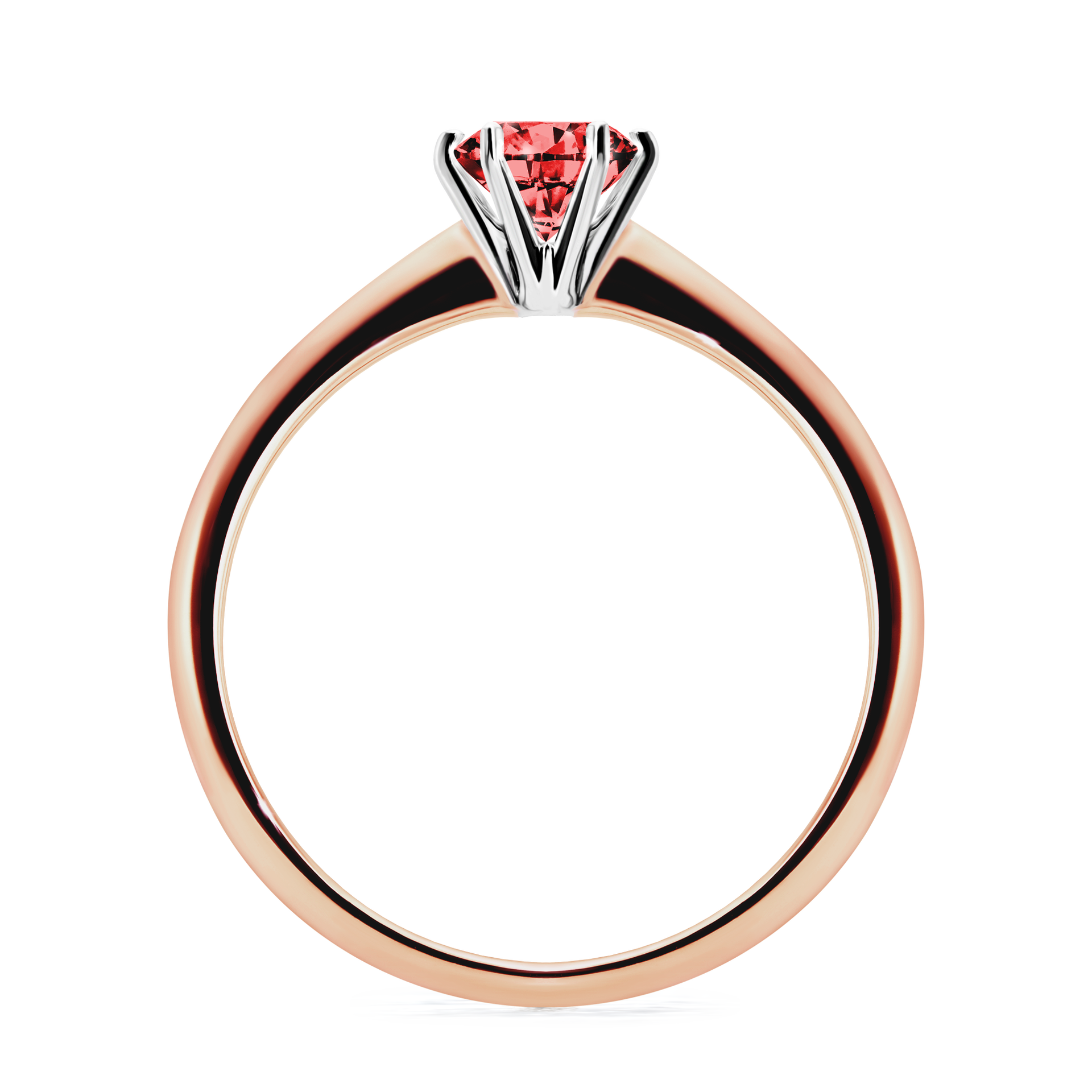 Pierścionek zaręczynowy My Love z różowego złota z czerwonym diamentem 0,50CT