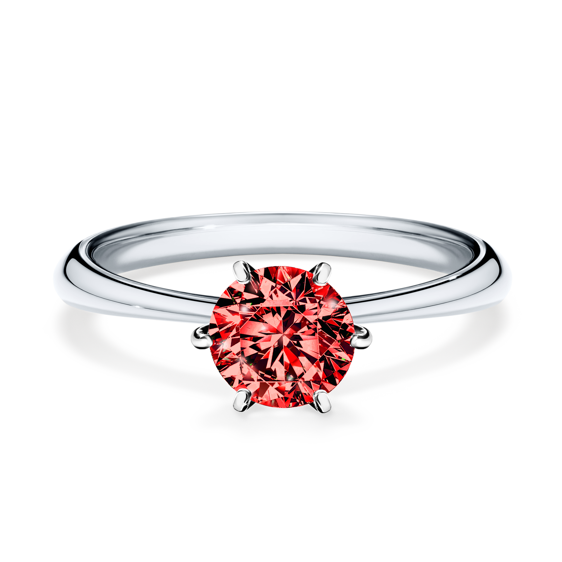 Pierścionek zaręczynowy My Love z białego złota z czerwonym diamentem 0,80CT