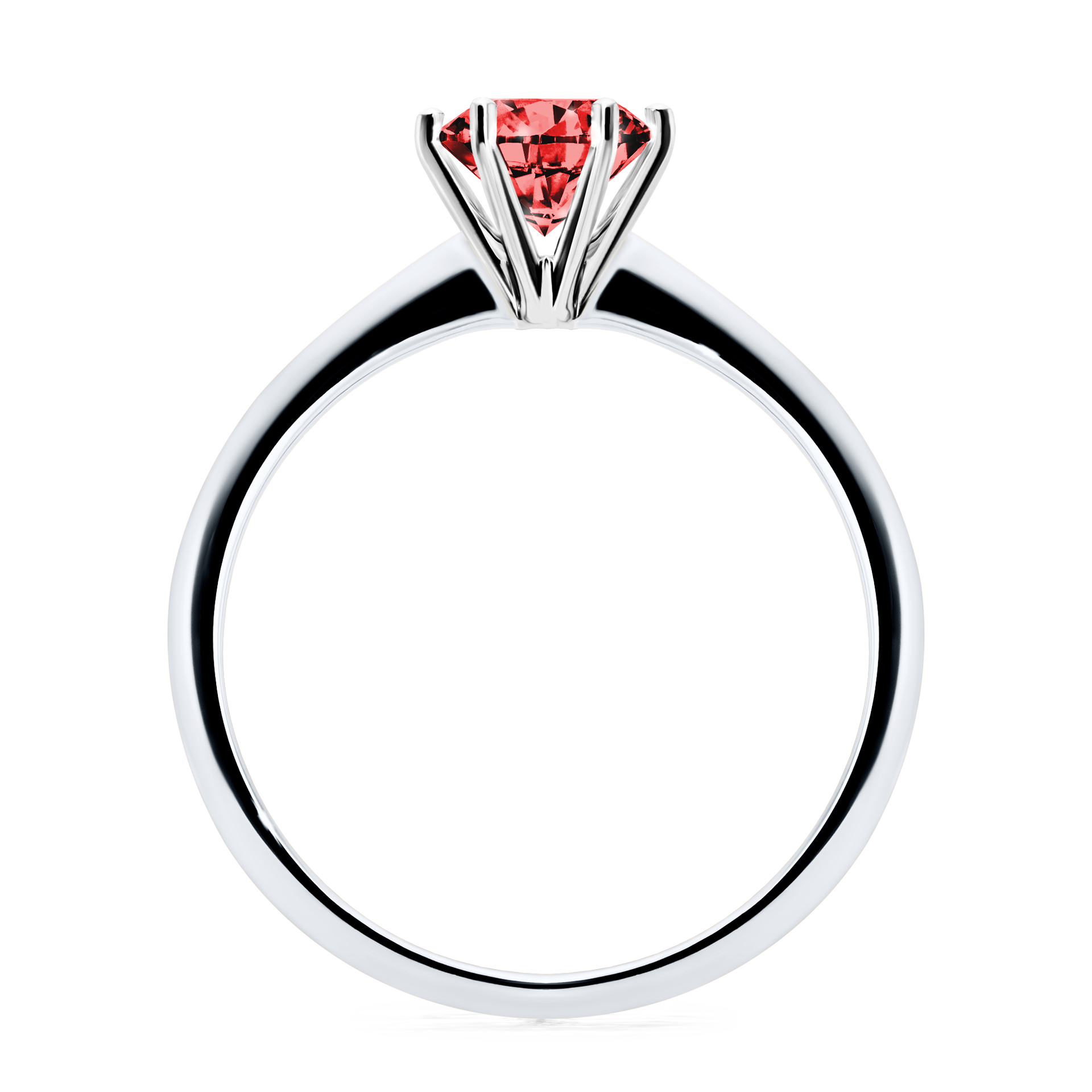 Pierścionek zaręczynowy My Love z białego złota z czerwonym diamentem 0,80CT