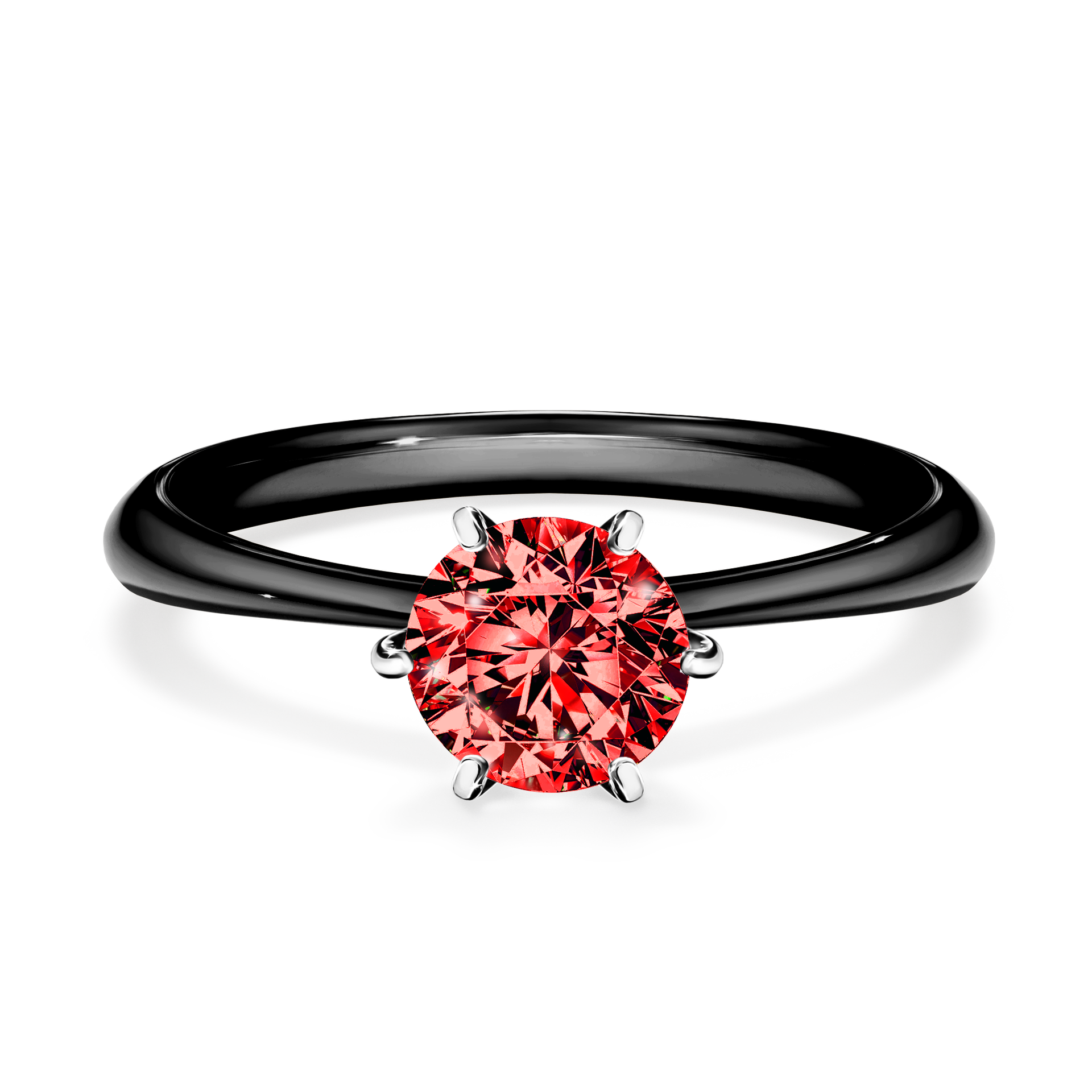 Pierścionek zaręczynowy My Love z czarnego złota z czerwonym diamentem 0,80CT