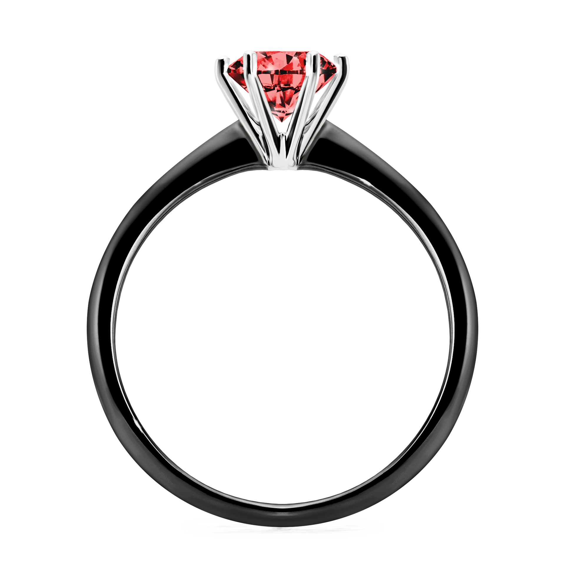 Pierścionek zaręczynowy My Love z czarnego złota z czerwonym diamentem 0,80CT