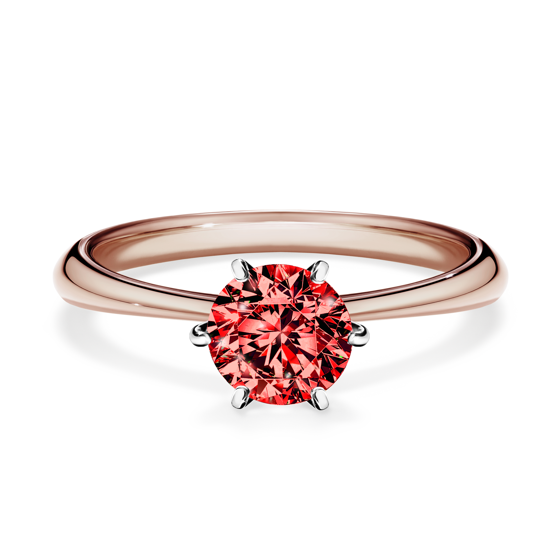 Pierścionek zaręczynowy My Love z różowego złota z czerwonym diamentem 0,80CT