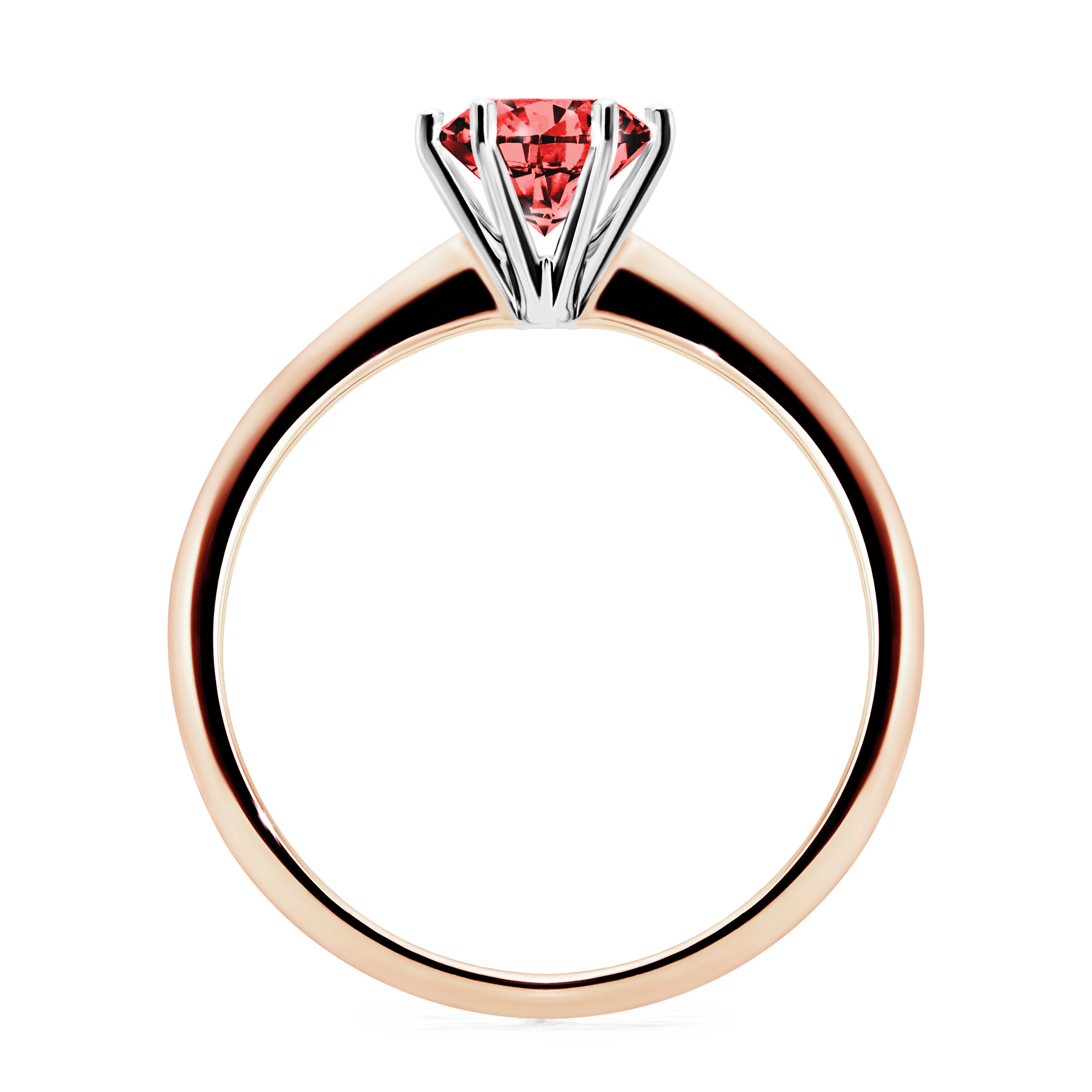 Pierścionek zaręczynowy My Love z różowego złota z czerwonym diamentem 0,80CT