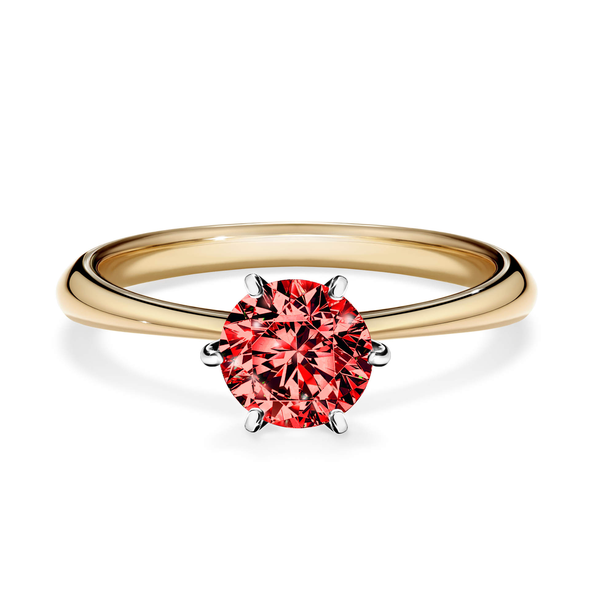 Pierścionek zaręczynowy My Love z żółtego złota z czerwonym diamentem 0,80CT