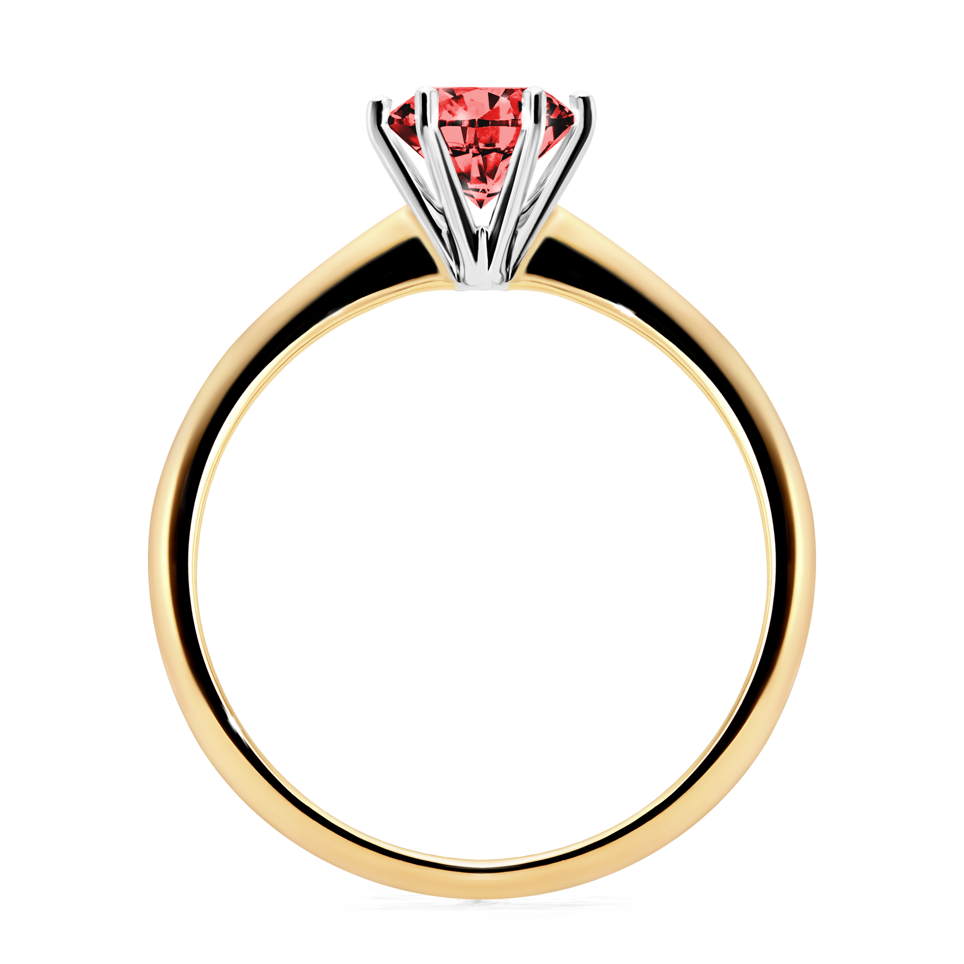 Pierścionek zaręczynowy My Love z żółtego złota z czerwonym diamentem 0,80CT