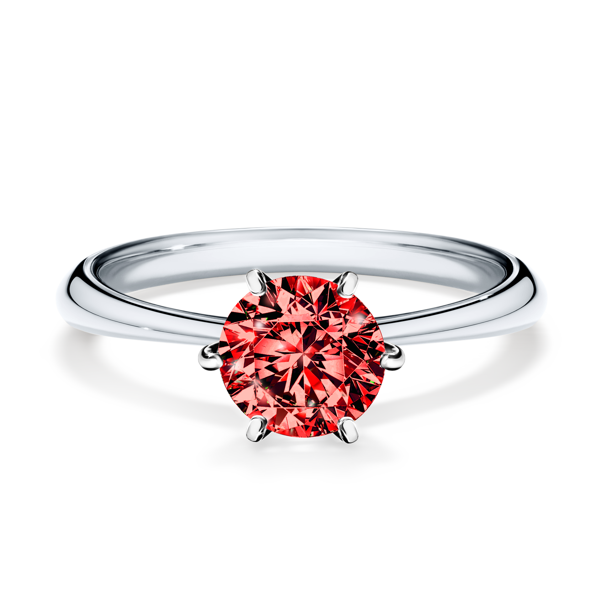 Pierścionek zaręczynowy My Love z białego złota z czerwonym diamentem 1,00CT
