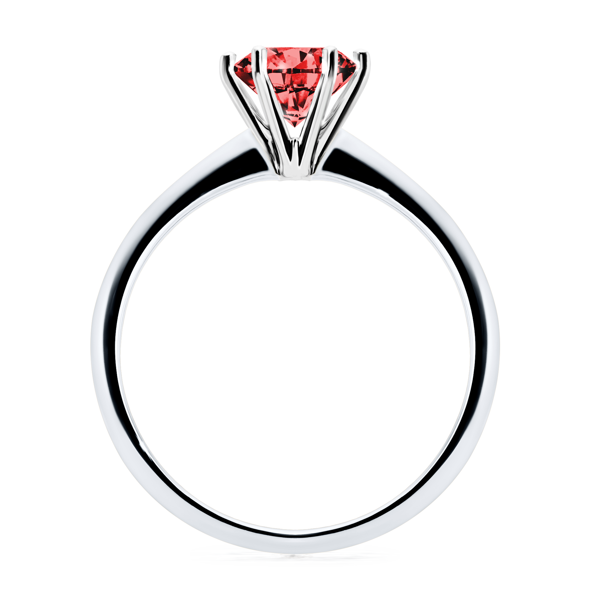 Pierścionek zaręczynowy My Love z białego złota z czerwonym diamentem 1,00CT