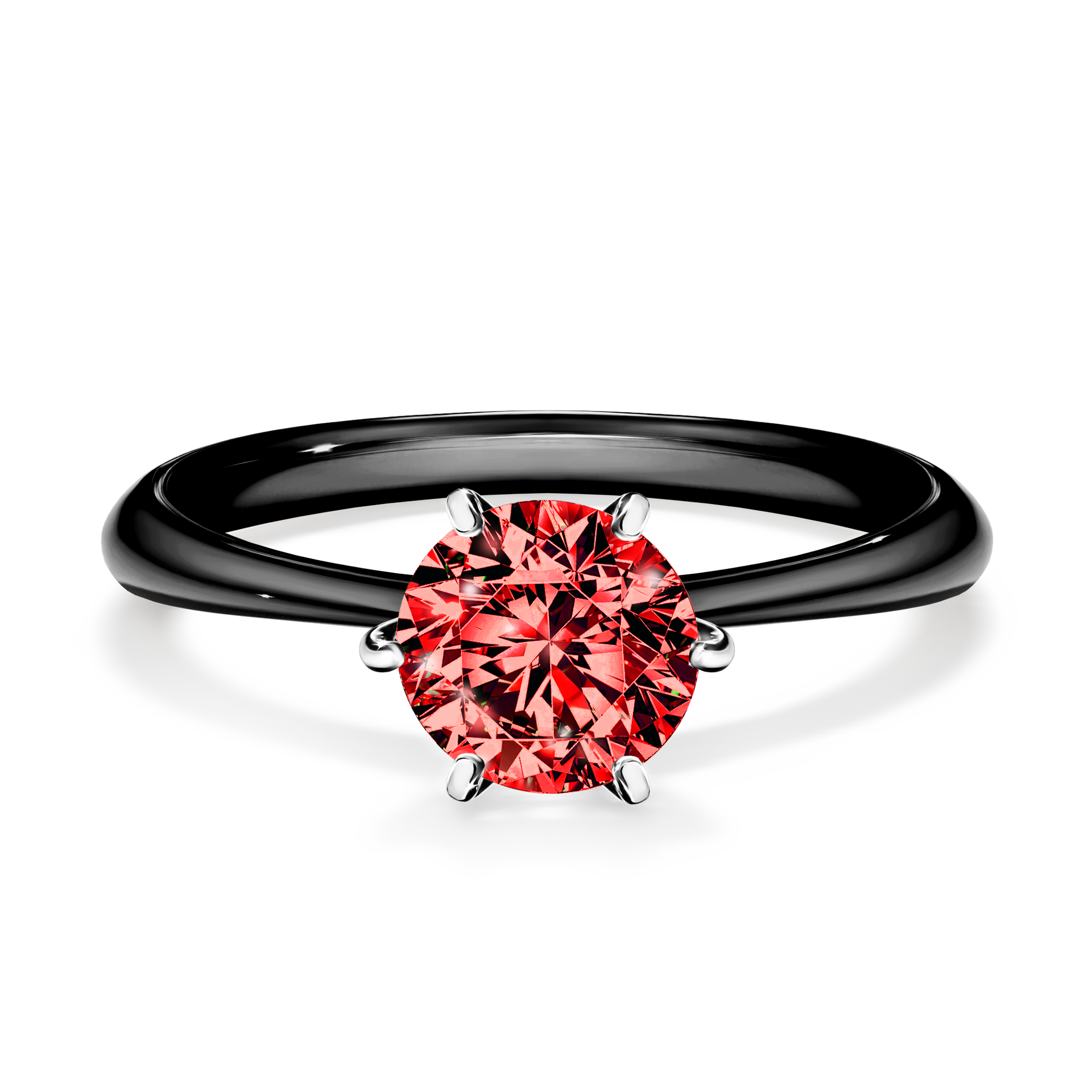 Pierścionek zaręczynowy My Love z czarnego złota z czerwonym diamentem 1,00CT