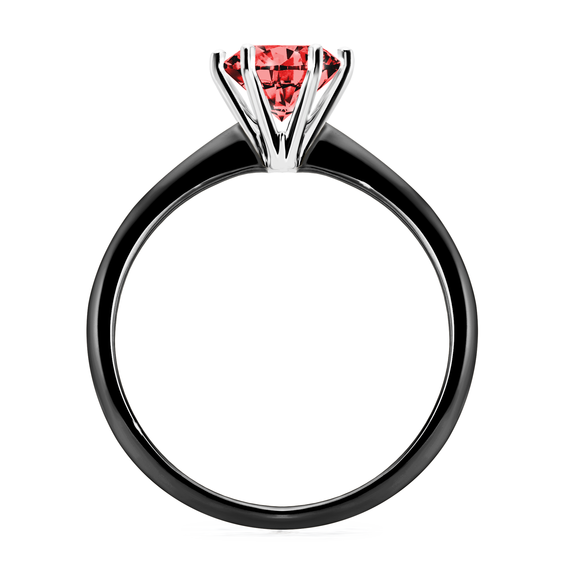 Pierścionek zaręczynowy My Love z czarnego złota z czerwonym diamentem 1,00CT