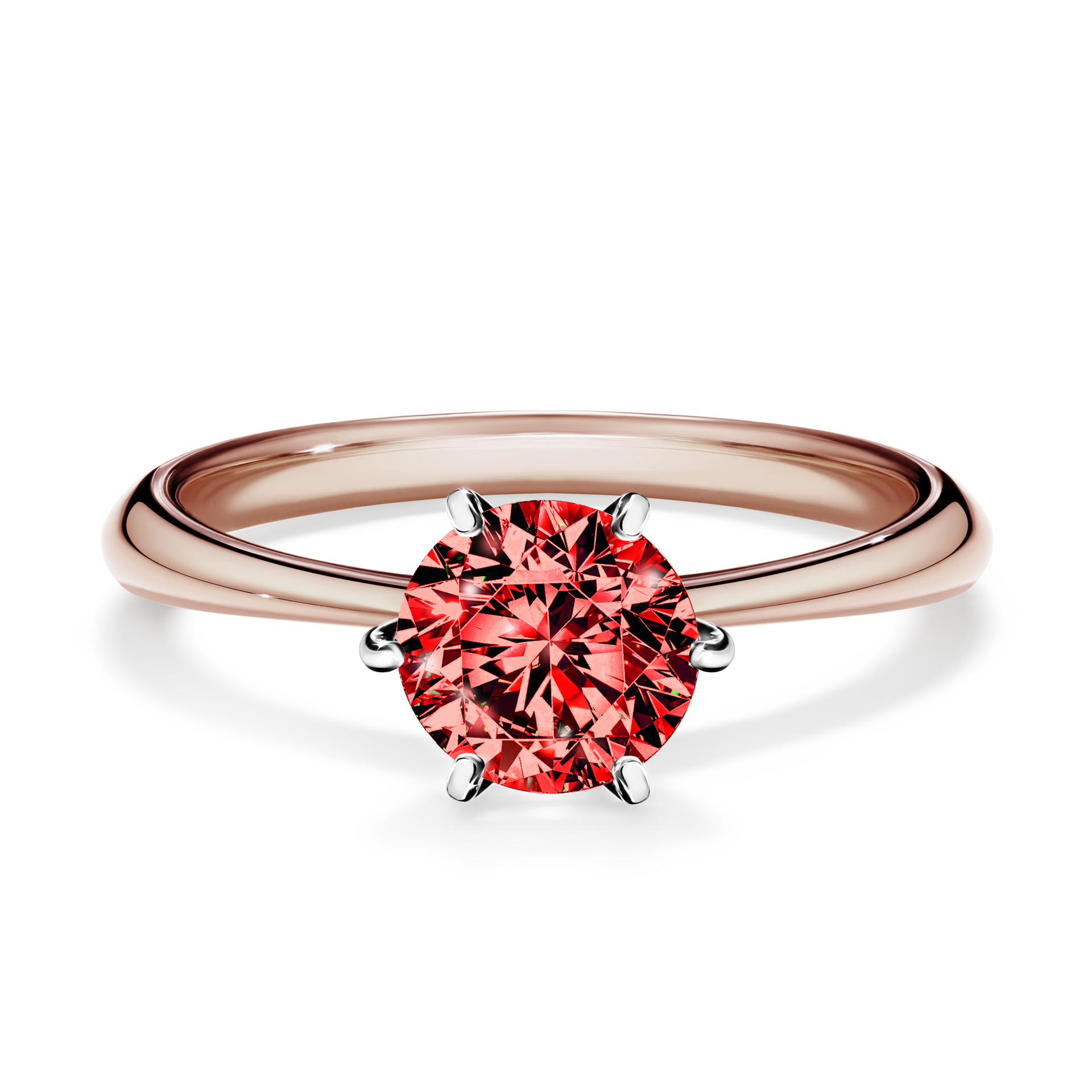 Pierścionek zaręczynowy My Love z różowego złota z czerwonym diamentem 1,00CT