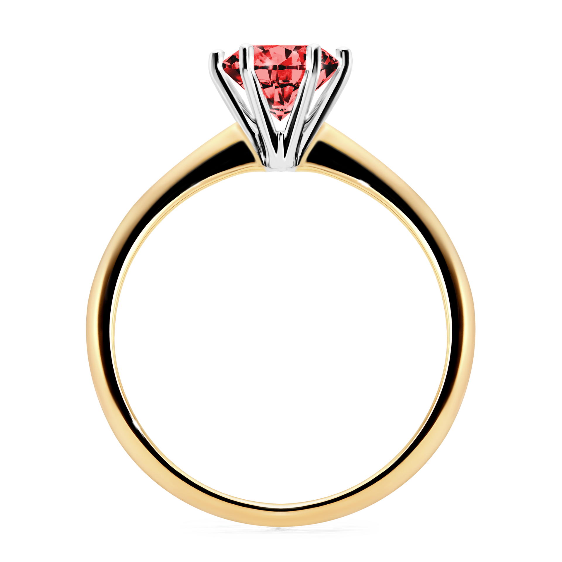 Pierścionek zaręczynowy My Love z żółtego złota z czerwonym diamentem 1,00CT