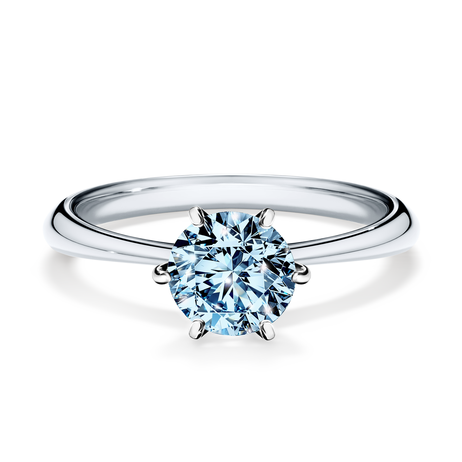 Pierścionek zaręczynowy My Love z białego złota z niebieskim diamentem 1,00CT