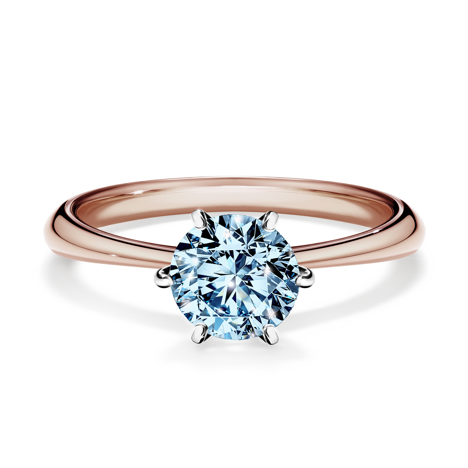Pierścionek zaręczynowy My Love z różowego złota z niebieskim diamentem 1,00CT