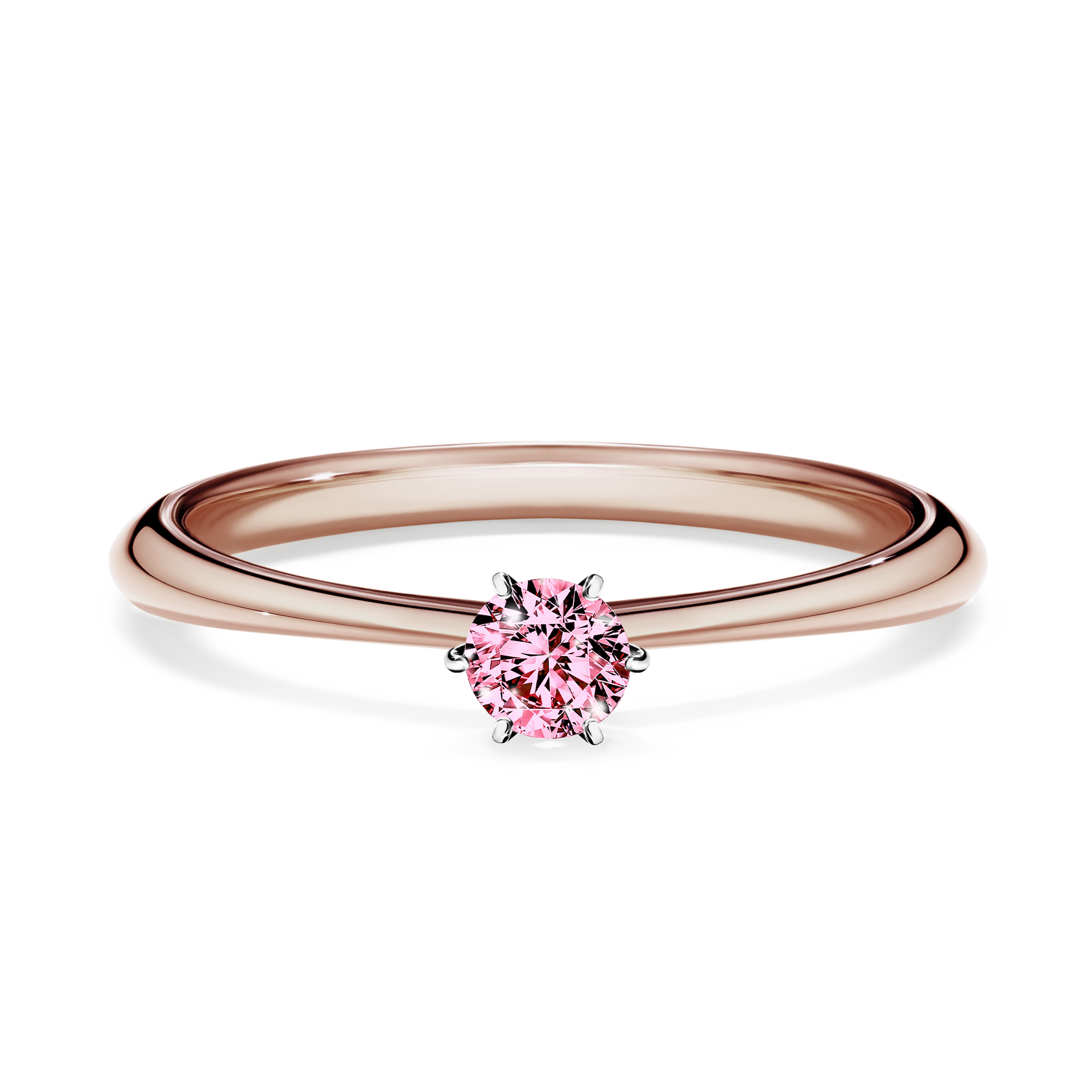 Pierścionek zaręczynowy My Love z różowego złota z różowym diamentem 0,17CT