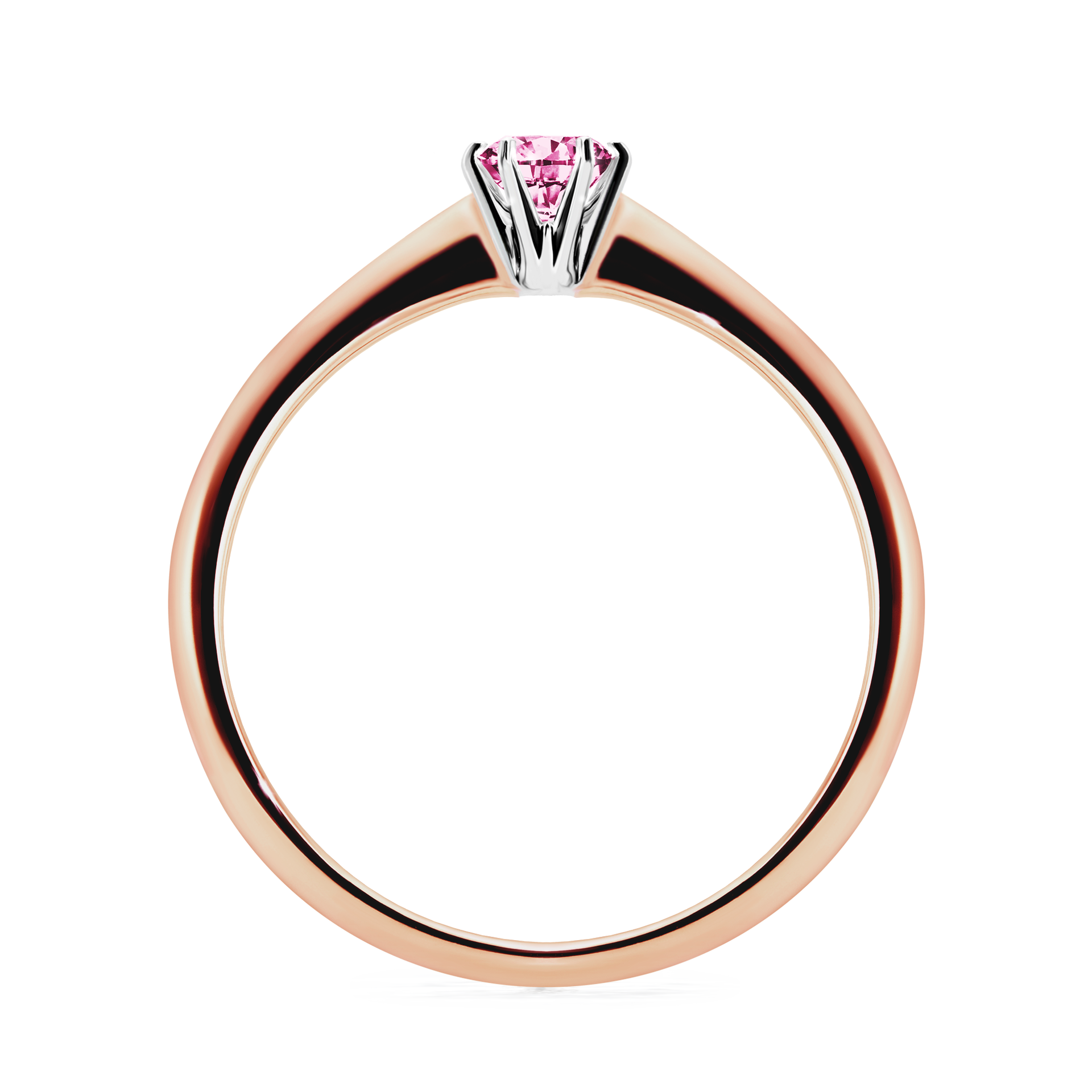 Pierścionek zaręczynowy My Love z różowego złota z różowym diamentem 0,17CT