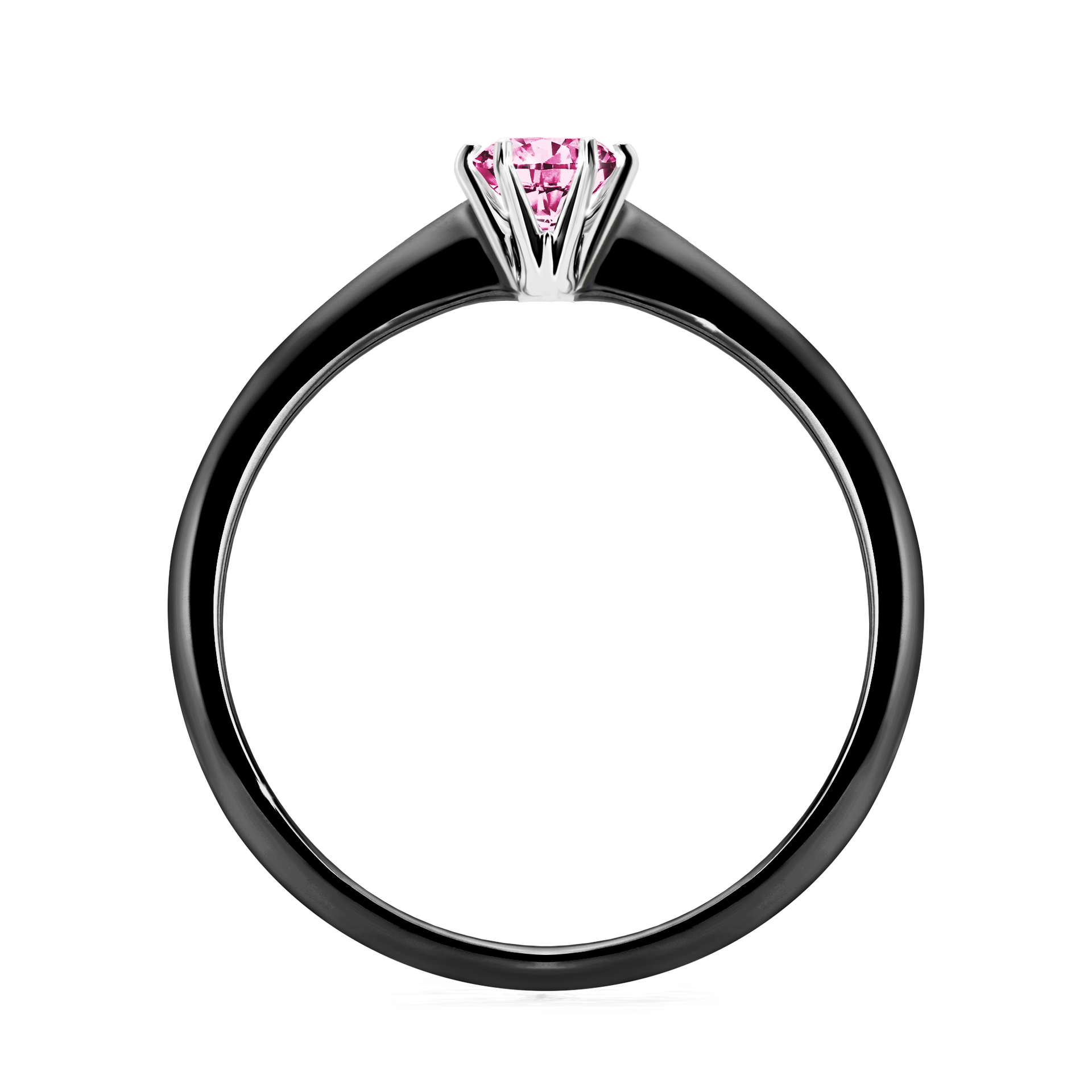 Pierścionek zaręczynowy My Love z czarnego złota z różowym diamentem 0,25CT