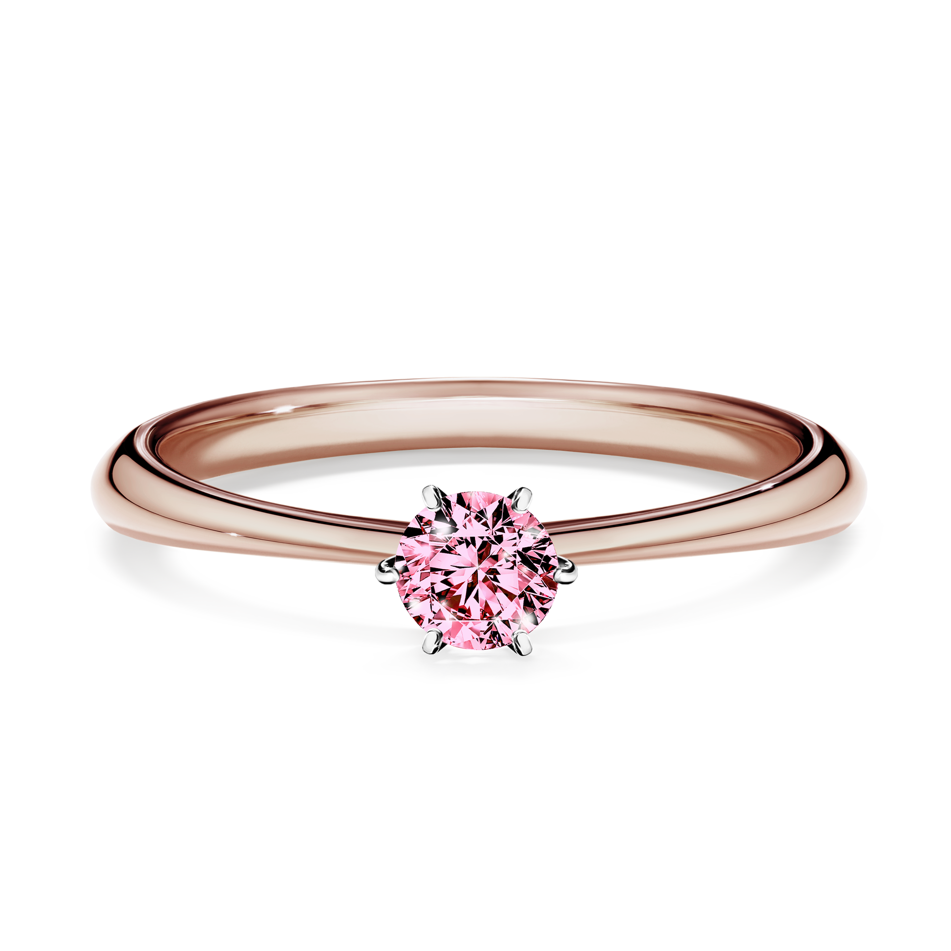 Pierścionek zaręczynowy My Love z różowego złota z różowym diamentem 0,25CT