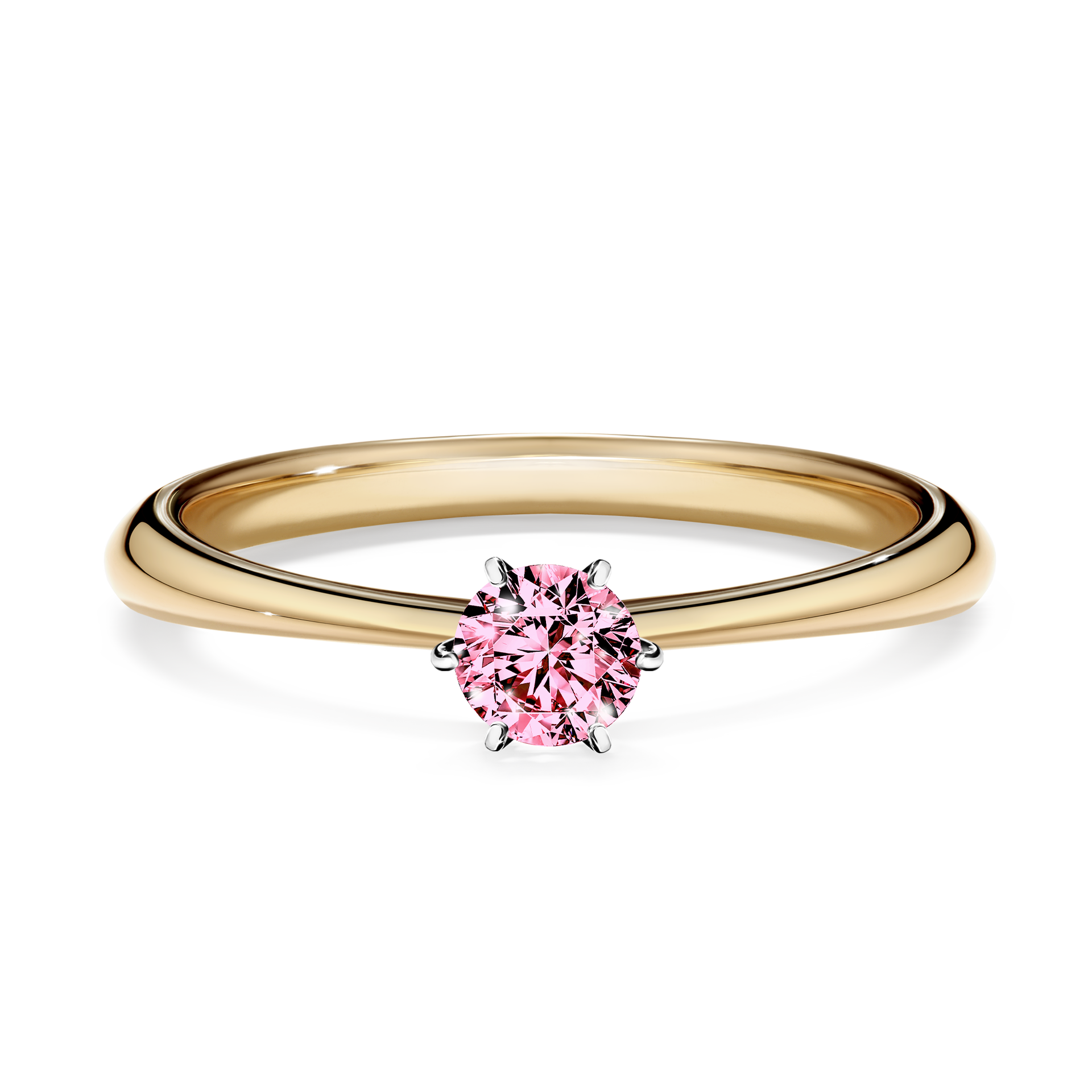 Pierścionek zaręczynowy My Love z żółtego złota z różowym diamentem 0,25CT