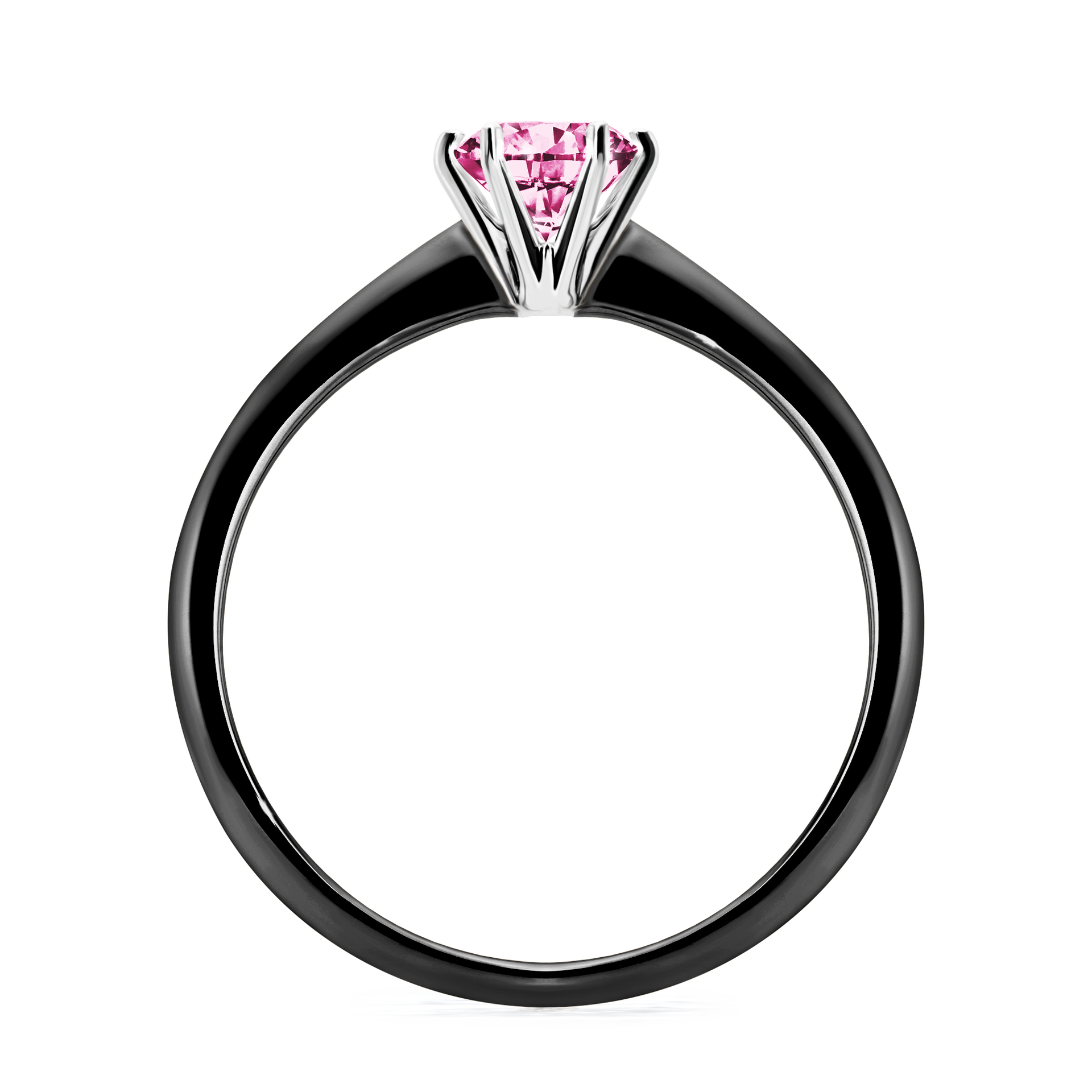 Pierścionek zaręczynowy My Love z czarnego złota z różowym diamentem 0,50CT
