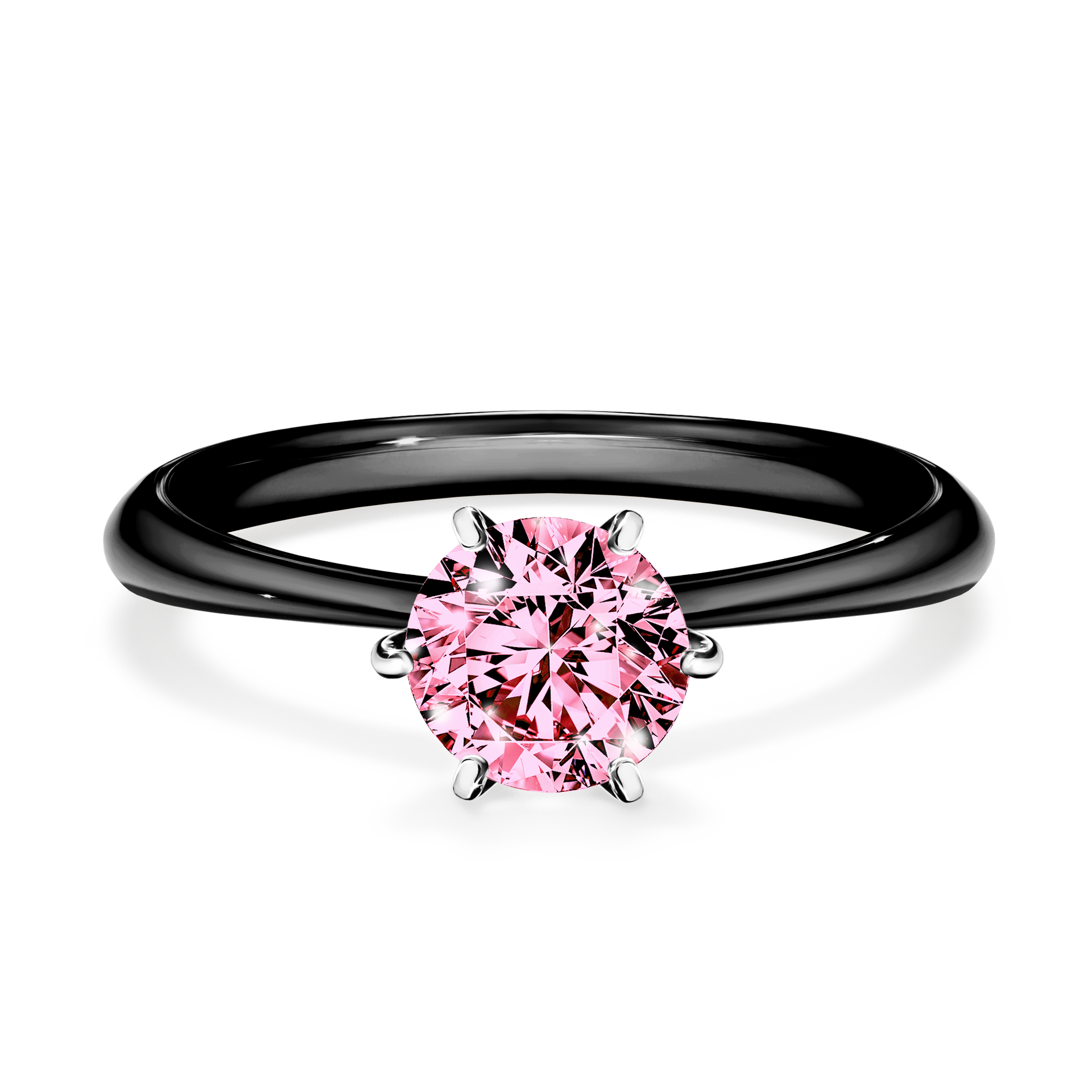 Pierścionek zaręczynowy My Love z czarnego złota z różowym diamentem 0,80CT