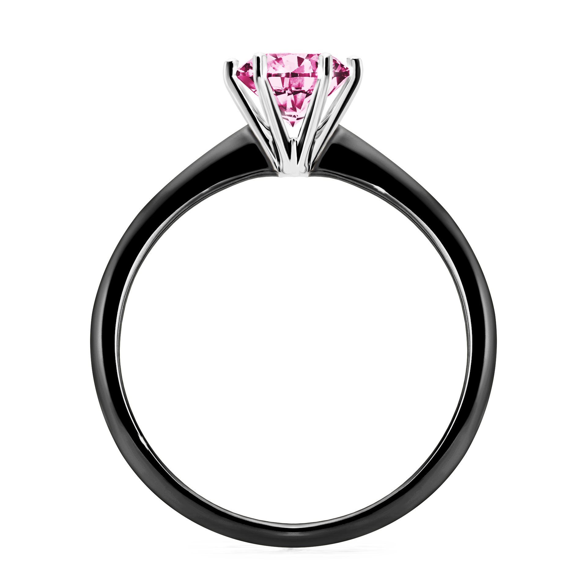 Pierścionek zaręczynowy My Love z czarnego złota z różowym diamentem 0,80CT