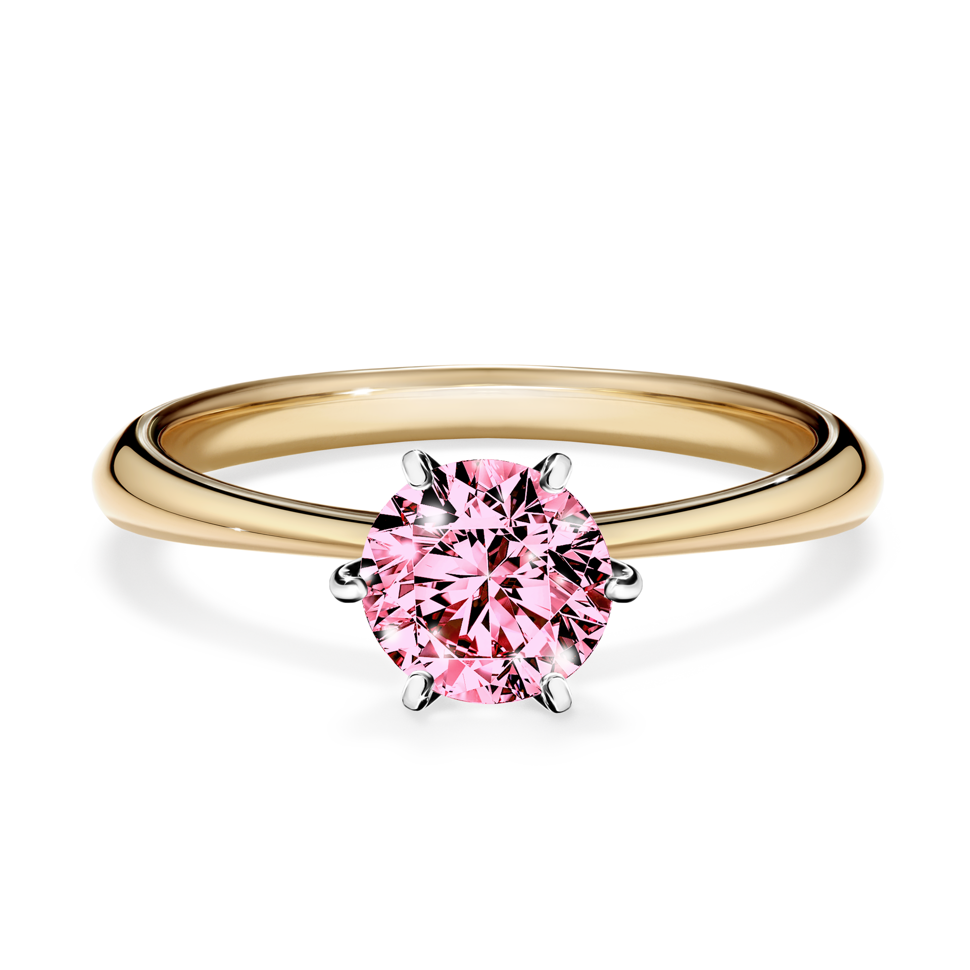 Pierścionek zaręczynowy My Love z żółtego złota z różowym diamentem 0,80CT