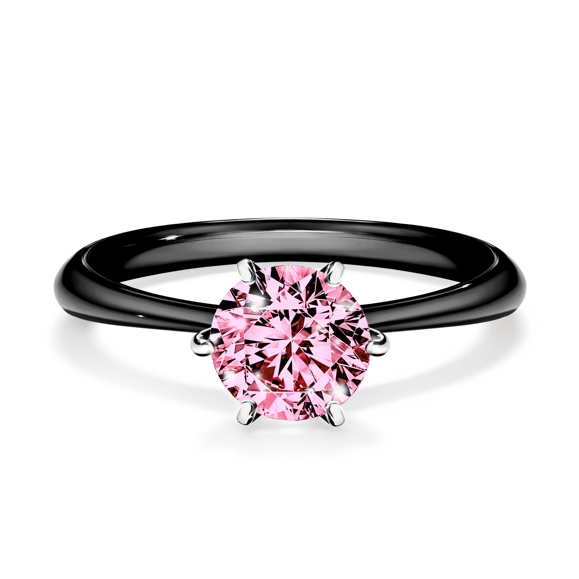 Pierścionek zaręczynowy My Love z czarnego złota z różowym diamentem 1,00CT