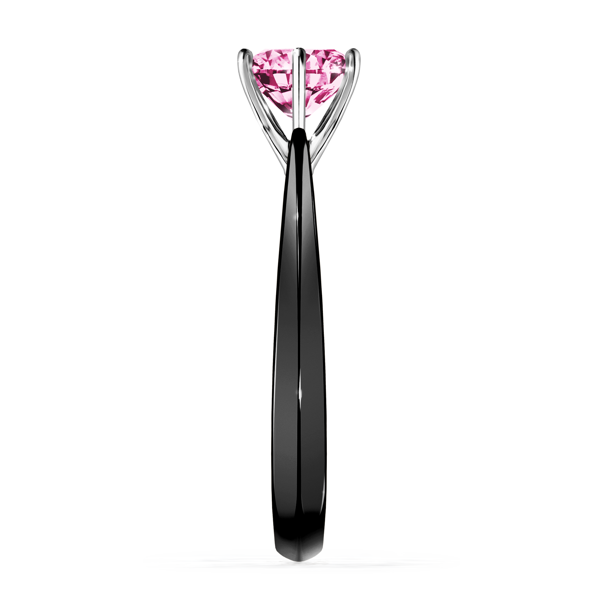 Pierścionek zaręczynowy My Love z czarnego złota z różowym diamentem 1,00CT