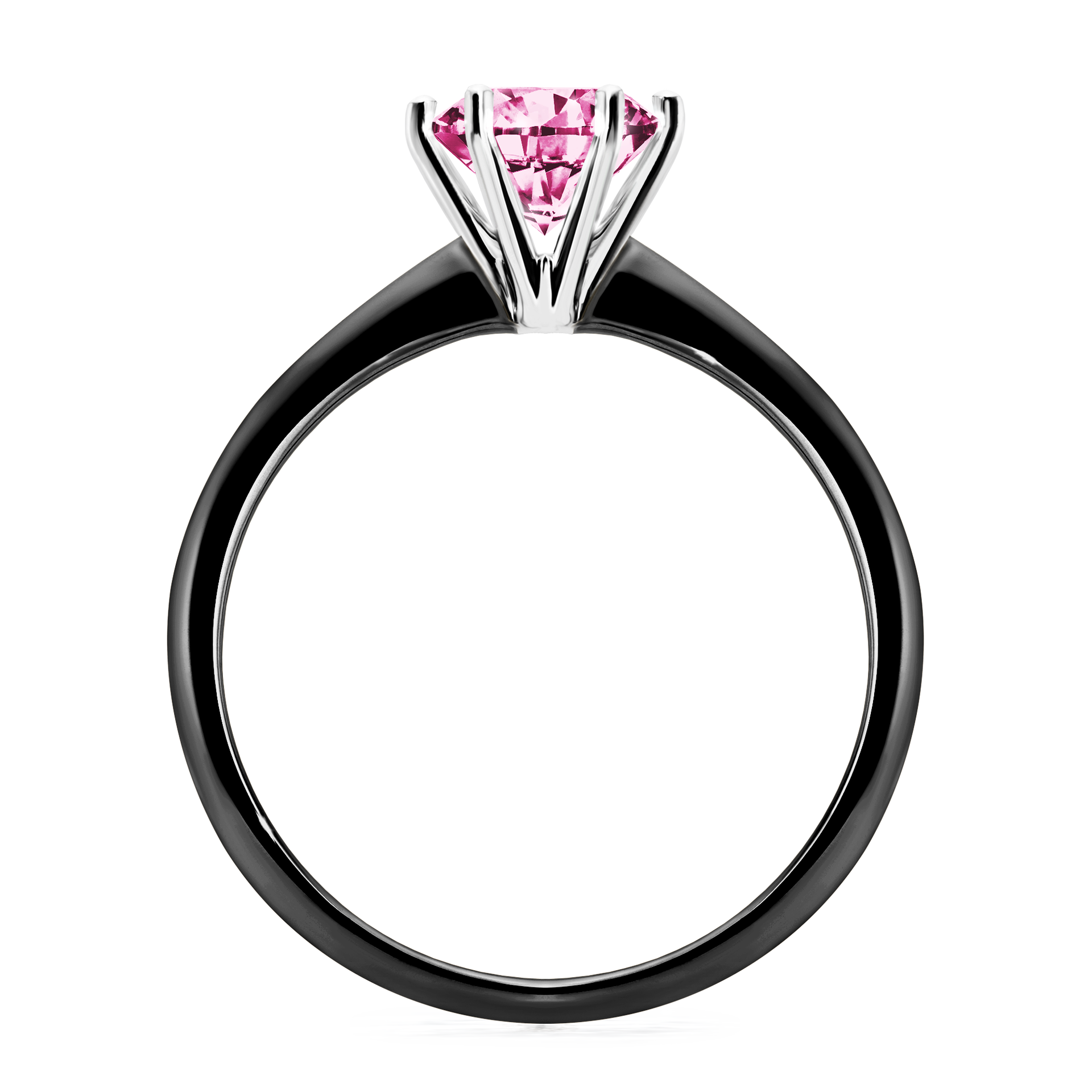 Pierścionek zaręczynowy My Love z czarnego złota z różowym diamentem 1,00CT