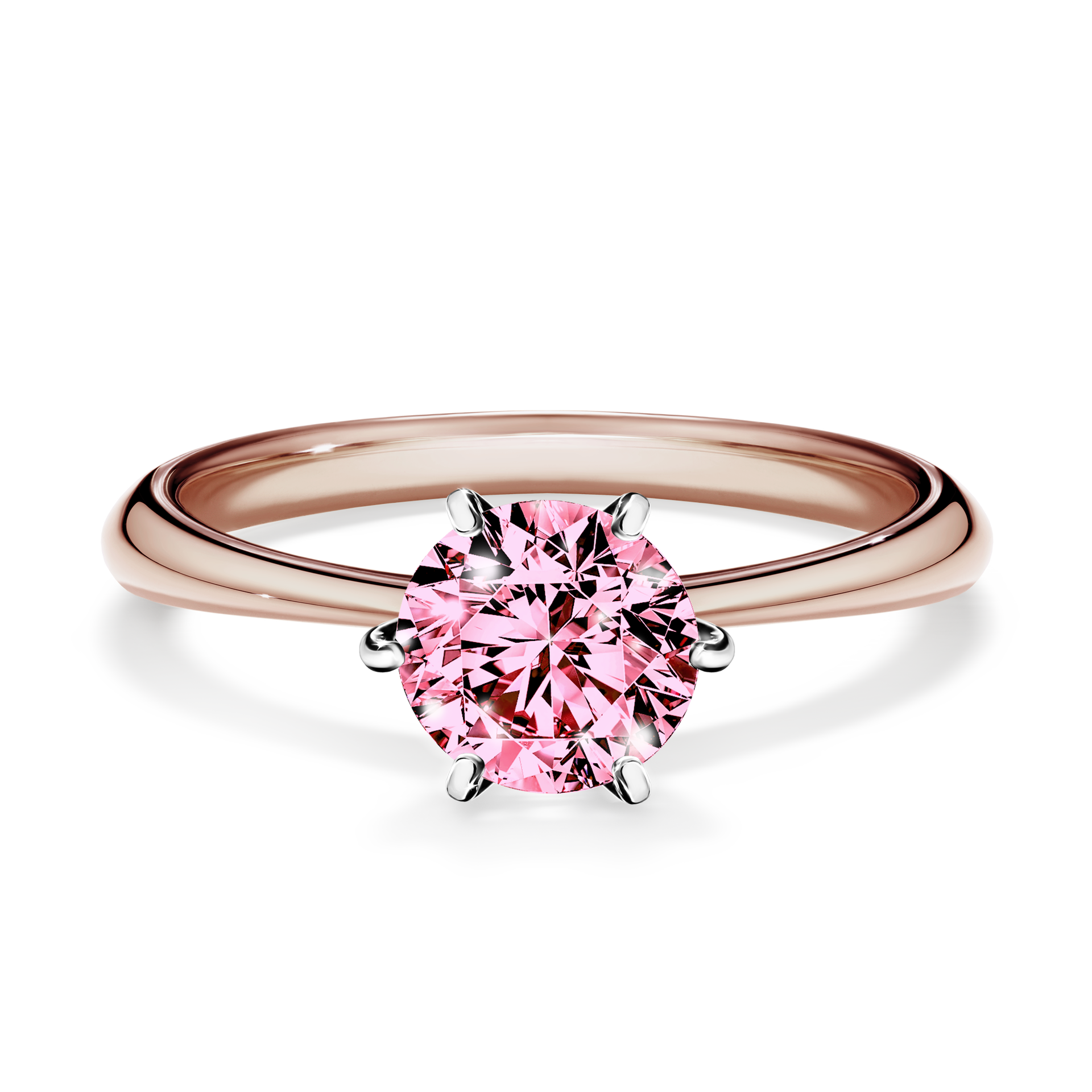 Pierścionek zaręczynowy My Love z różowego złota z różowym diamentem 1,00CT