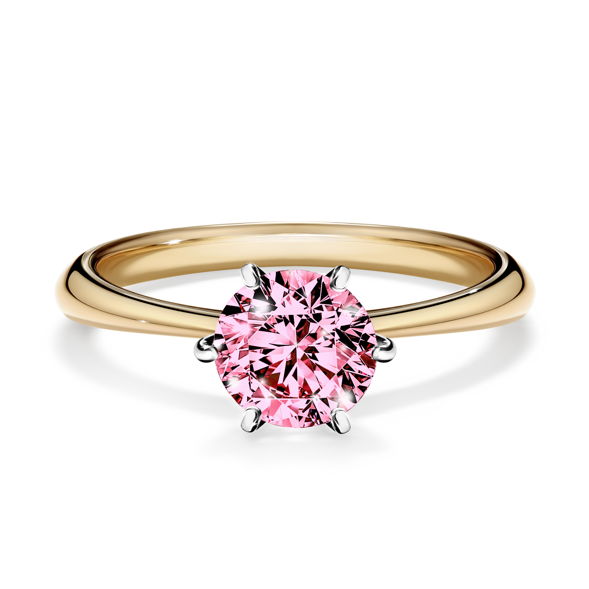 Pierścionek zaręczynowy My Love z żółtego złota z różowym diamentem 1,00CT