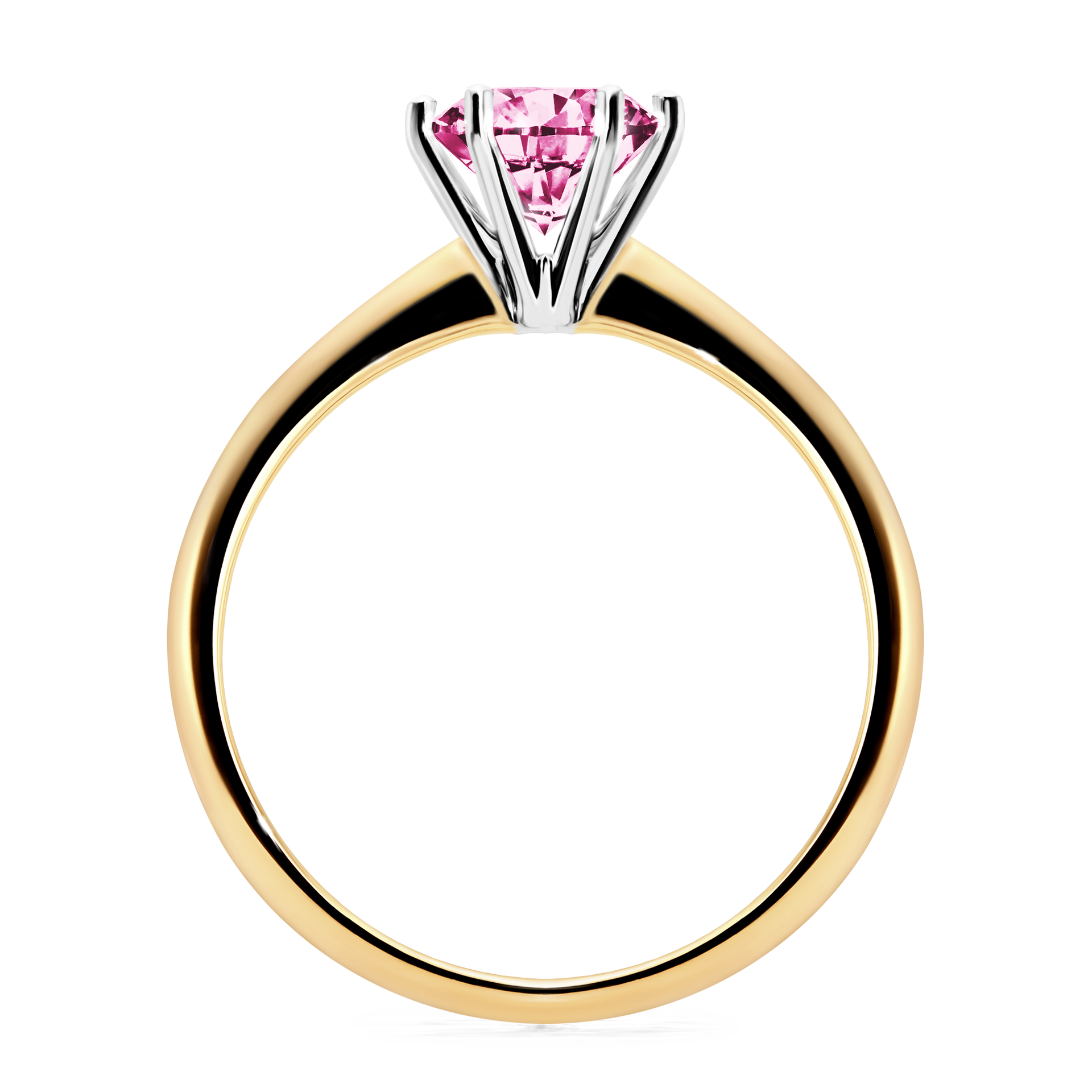 Pierścionek zaręczynowy My Love z żółtego złota z różowym diamentem 1,00CT