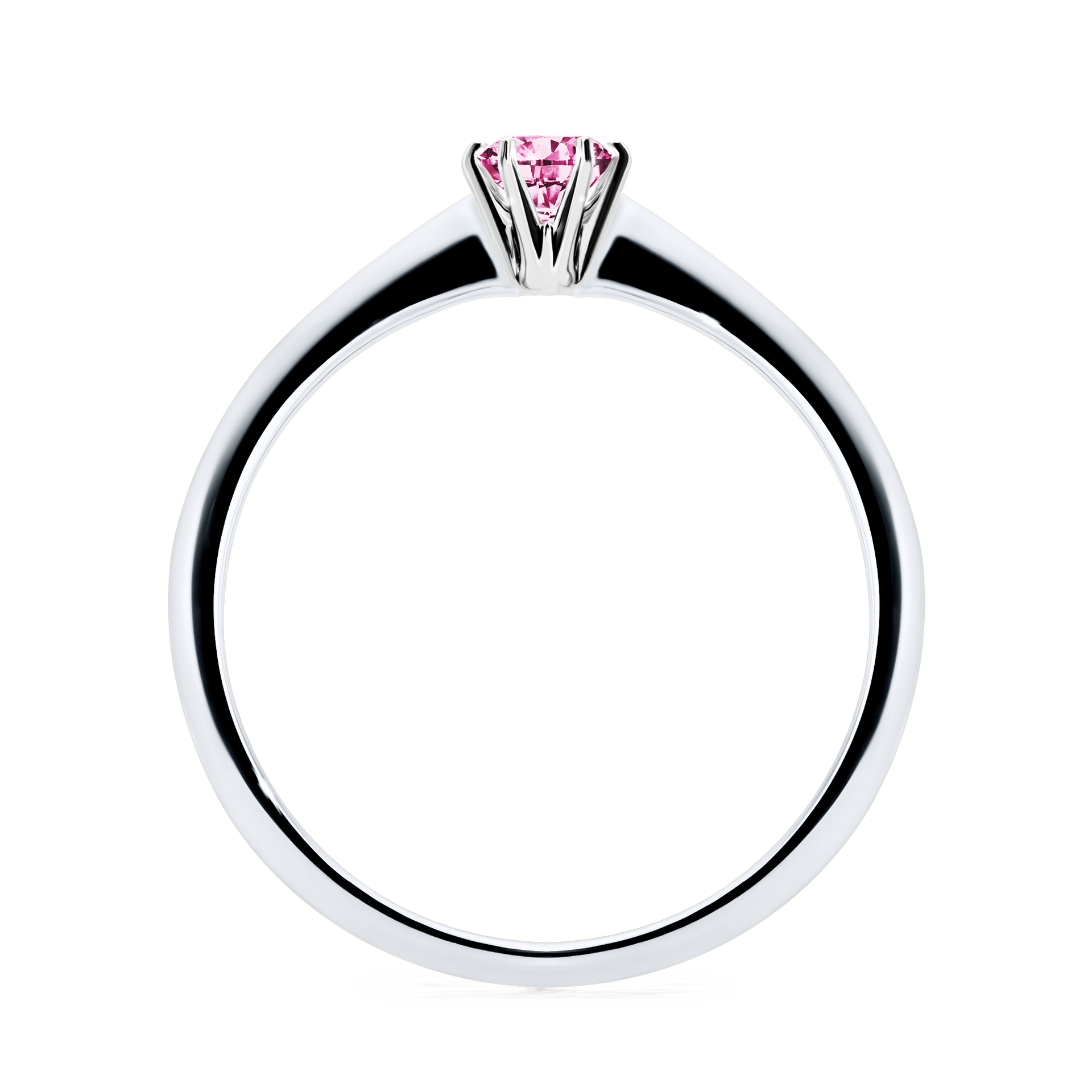 Pierścionek zaręczynowy My Love z białego złota z różowym diamentem 0,17CT