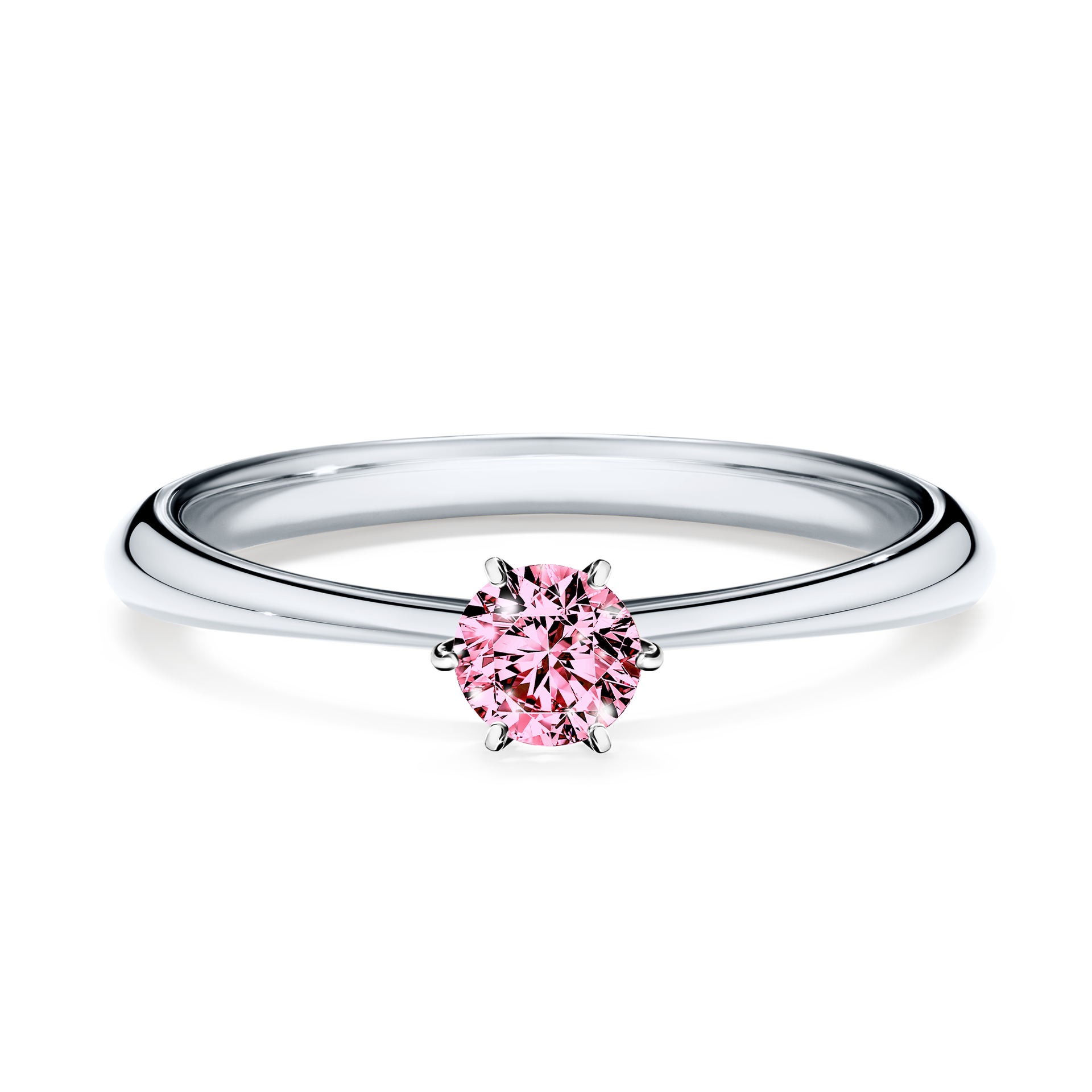 Pierścionek zaręczynowy My Love z białego złota z różowym diamentem 0,25CT