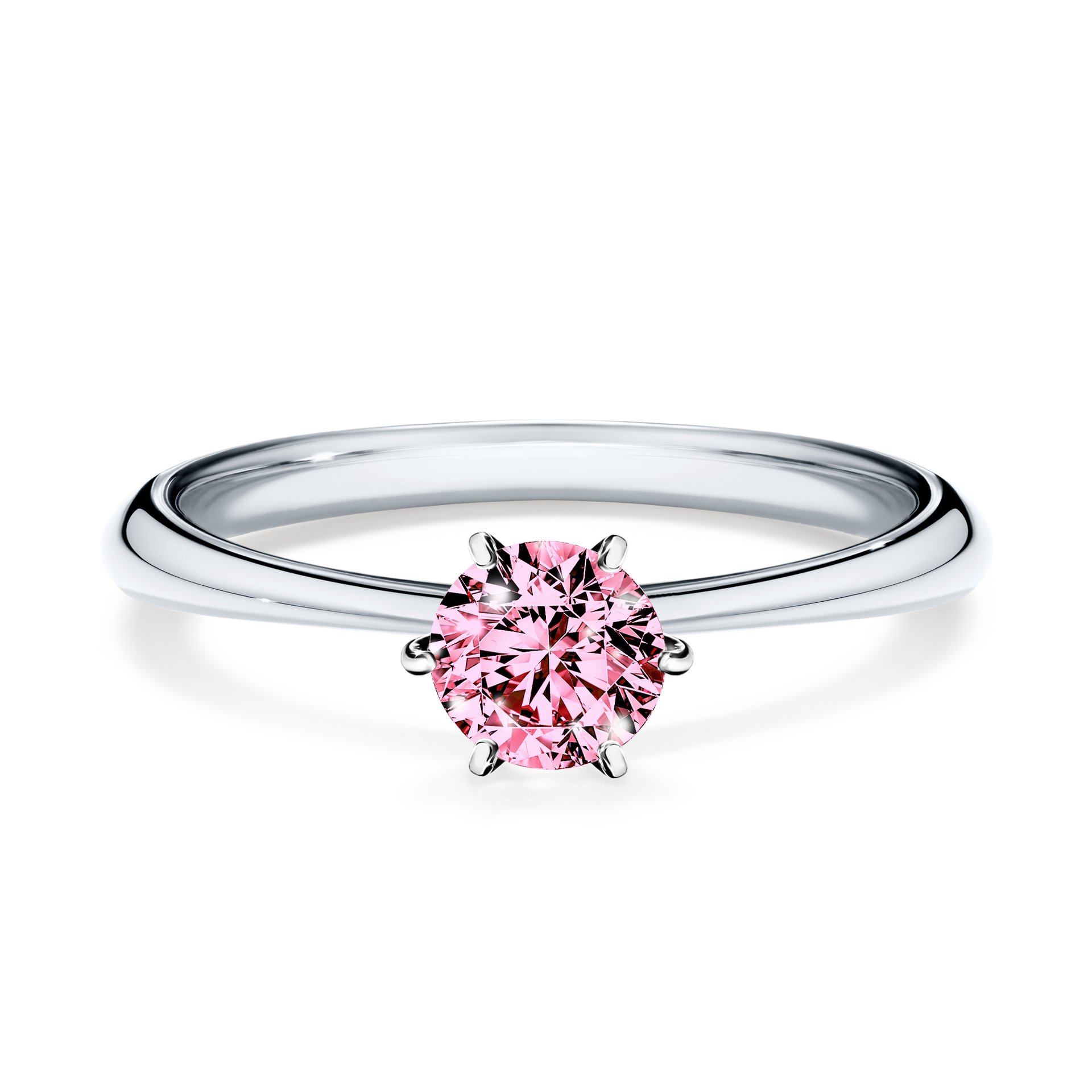 Pierścionek zaręczynowy My Love z białego złota z różowym diamentem 0,50CT
