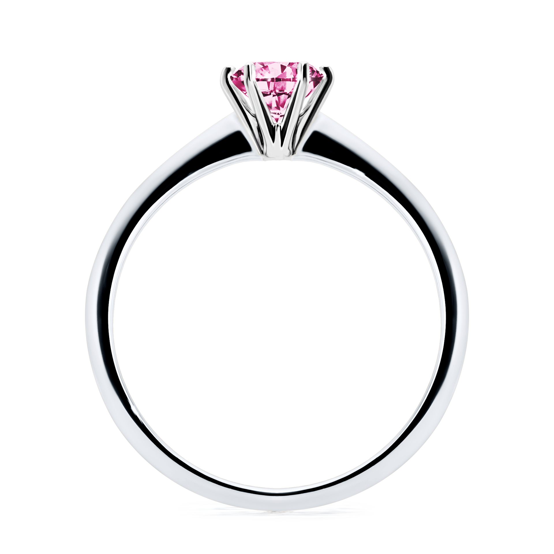 Pierścionek zaręczynowy My Love z białego złota z różowym diamentem 0,50CT
