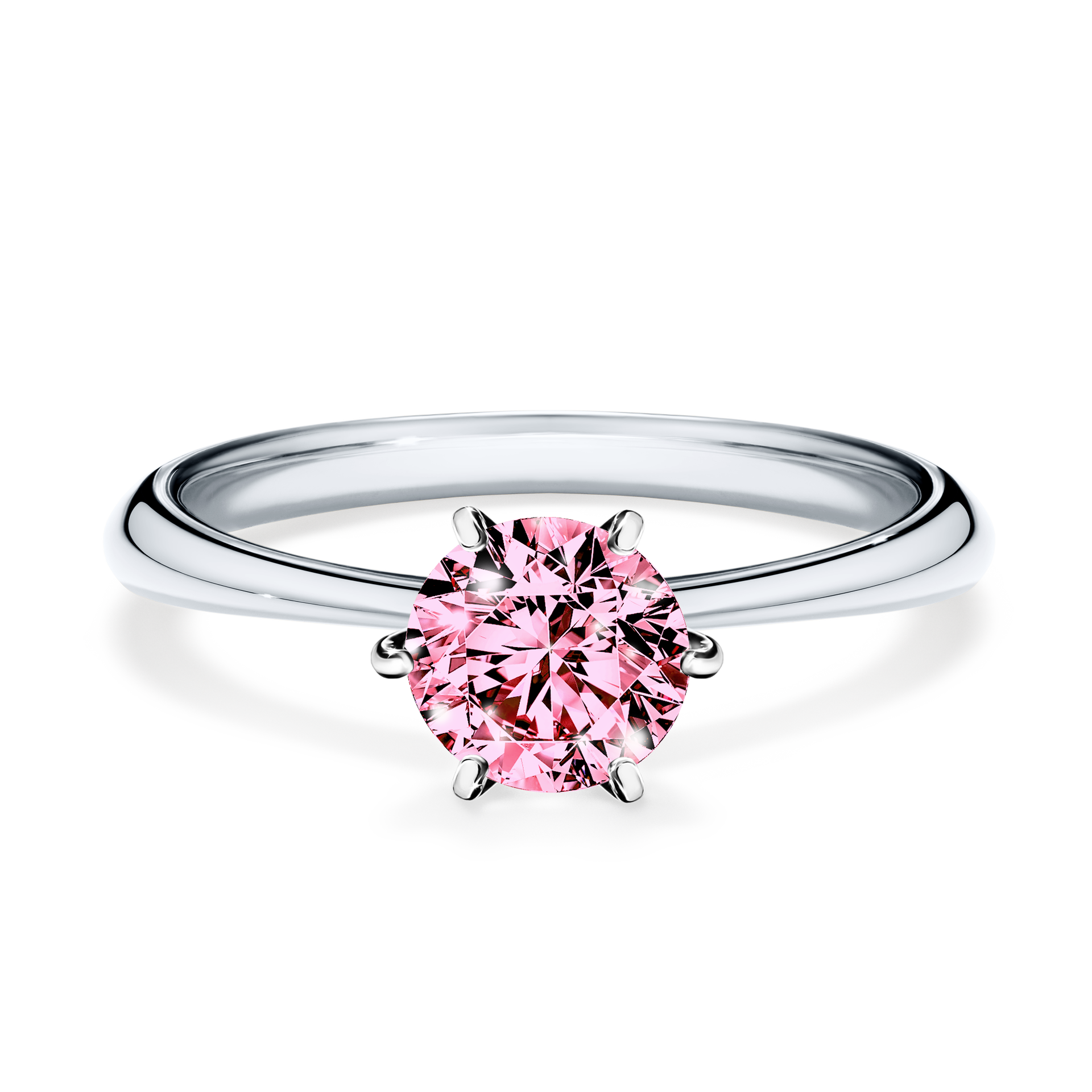 Pierścionek zaręczynowy My Love z białego złota z różowym diamentem 0,80CT