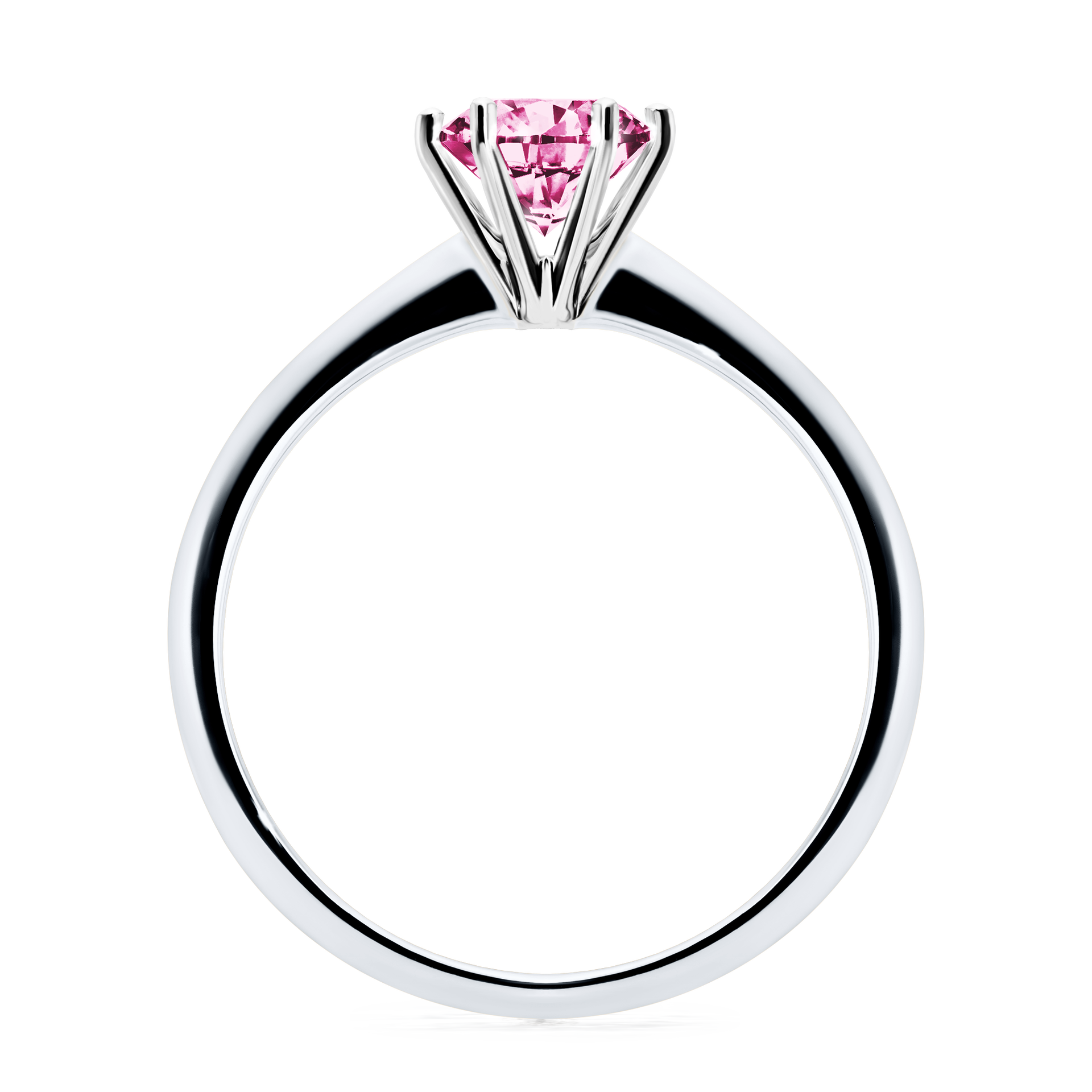 Pierścionek zaręczynowy My Love z białego złota z różowym diamentem 0,80CT
