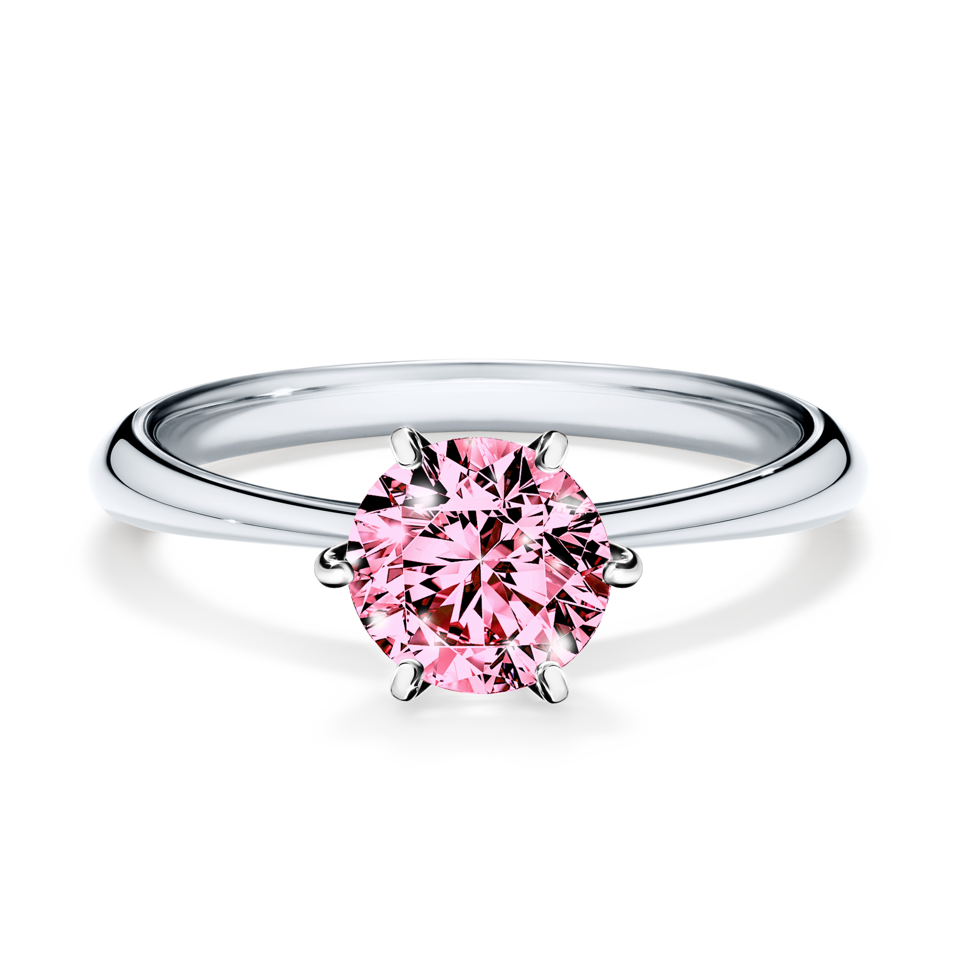 Pierścionek zaręczynowy My Love z białego złota z różowym diamentem 1,00CT